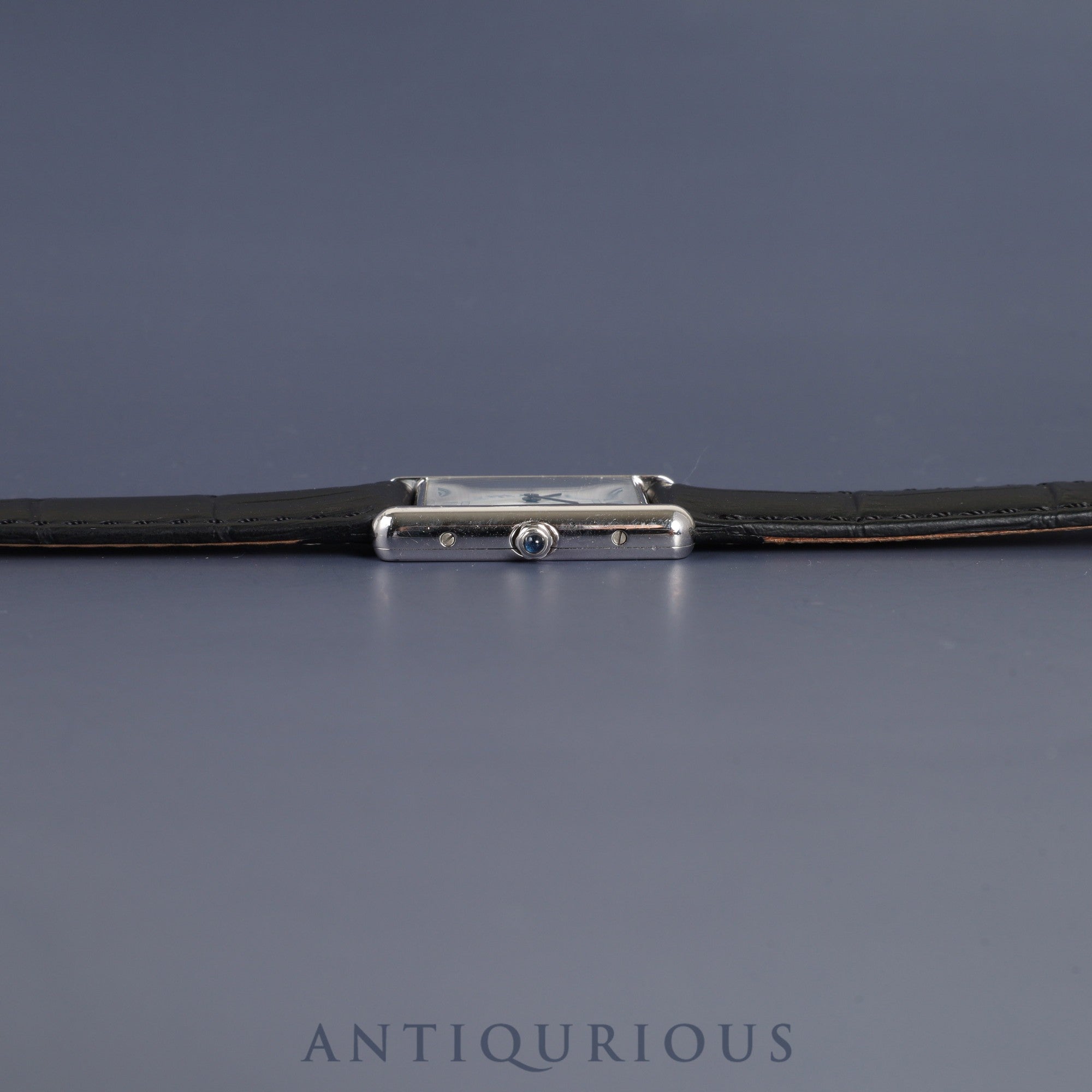 Cartier Must Tank LM 681006 Quartz Cal.81 SV925 Leather Genuine Buckle (SS) White Roman Dial Overhauled