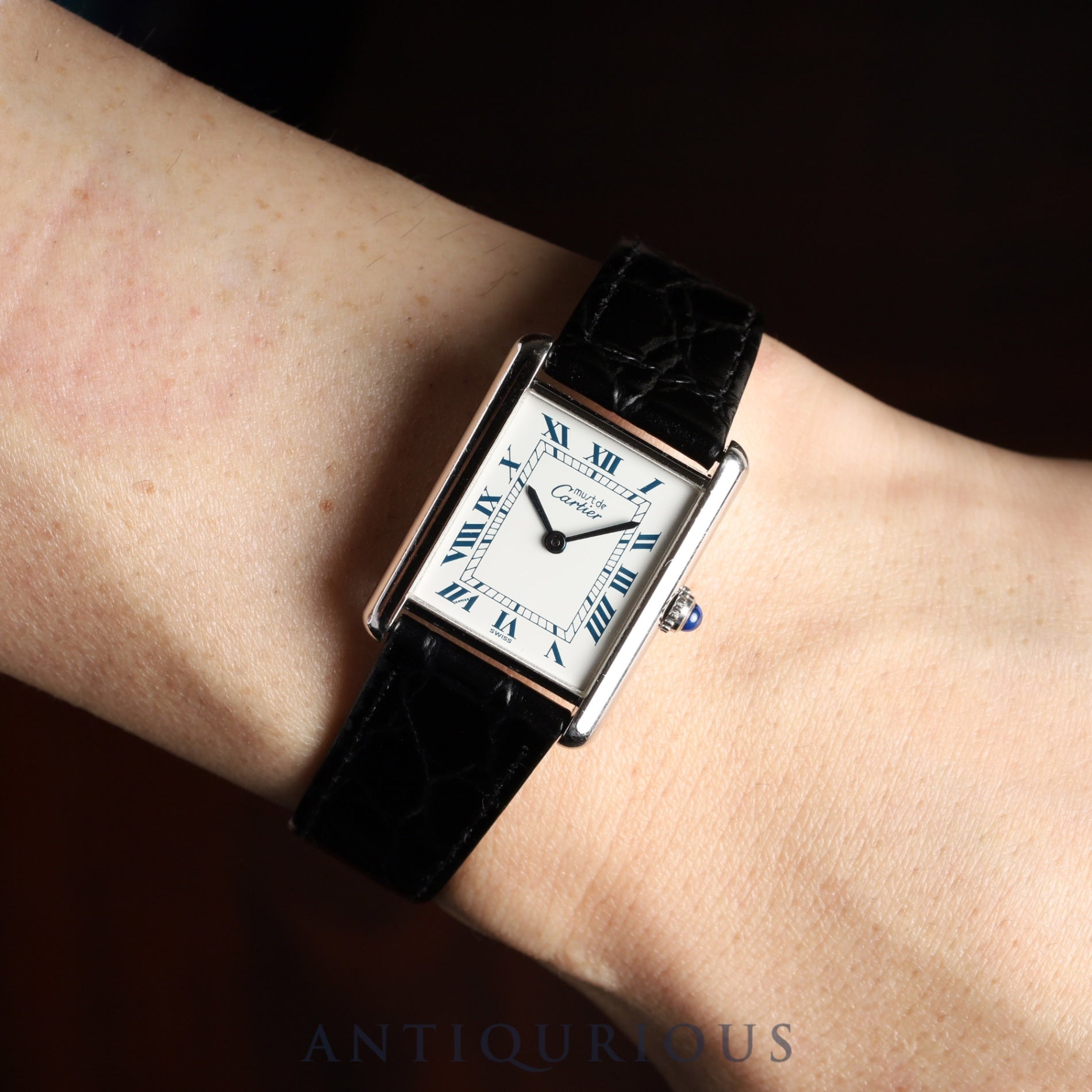 Cartier Must Tank LM 1616 Quartz Caliber 90 SV925 Leather Strap with Genuine Stainless Steel Buckle, White Roman Dial, Commemorative Engraving, Limited Edition of 100, Overhauled