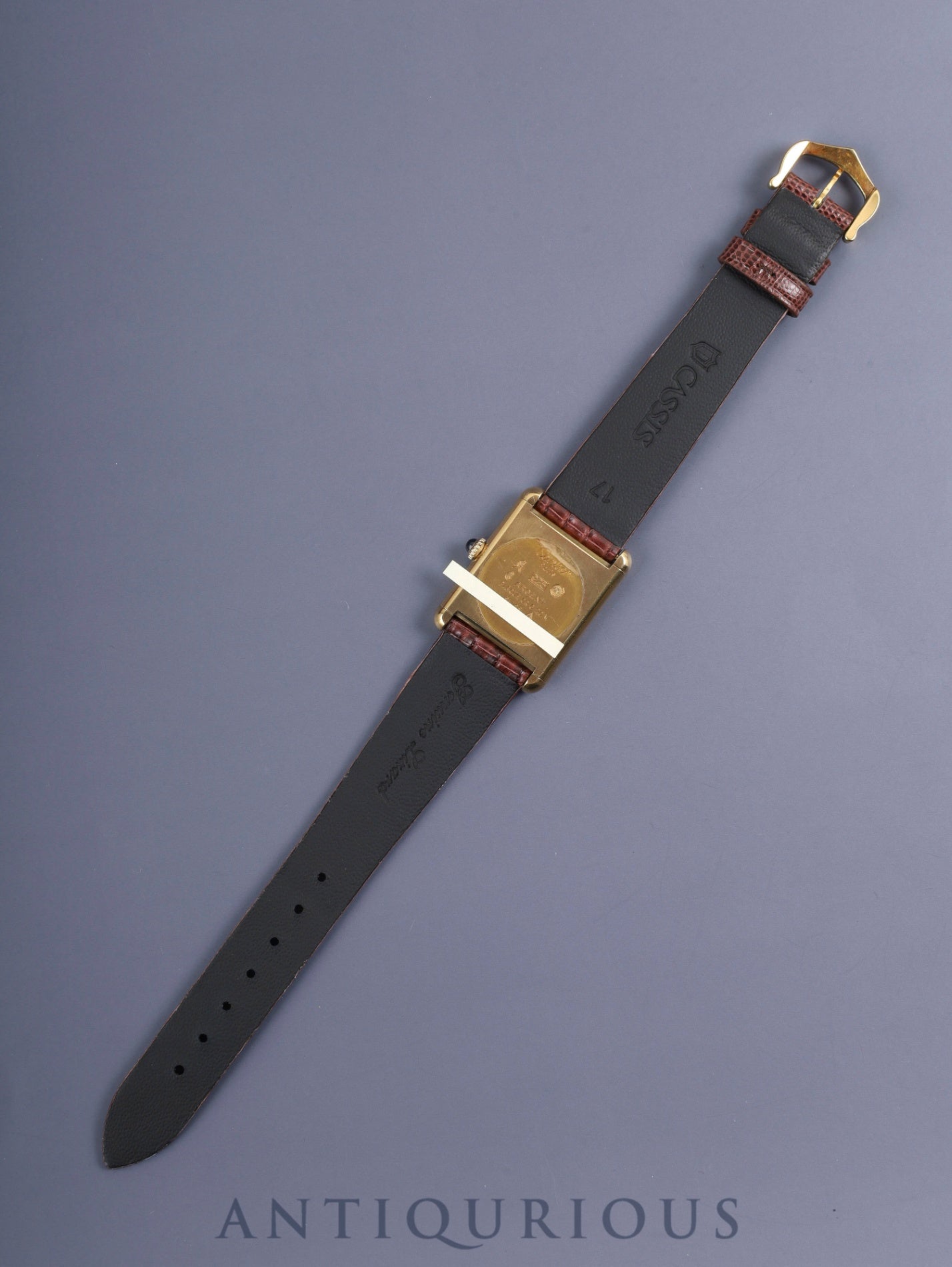 カルティエ マストタンク LM 手巻き Cal.78-1 SV925 革 純正尾錠(GP) ボルドー文字盤 ガーネットダイアル オーバーホール済み