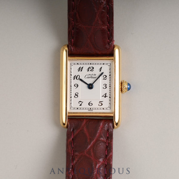 カルティエ マストタンク SM QZ W1002954 / 5057001 SV925 革 純正バックル アラビア文字盤