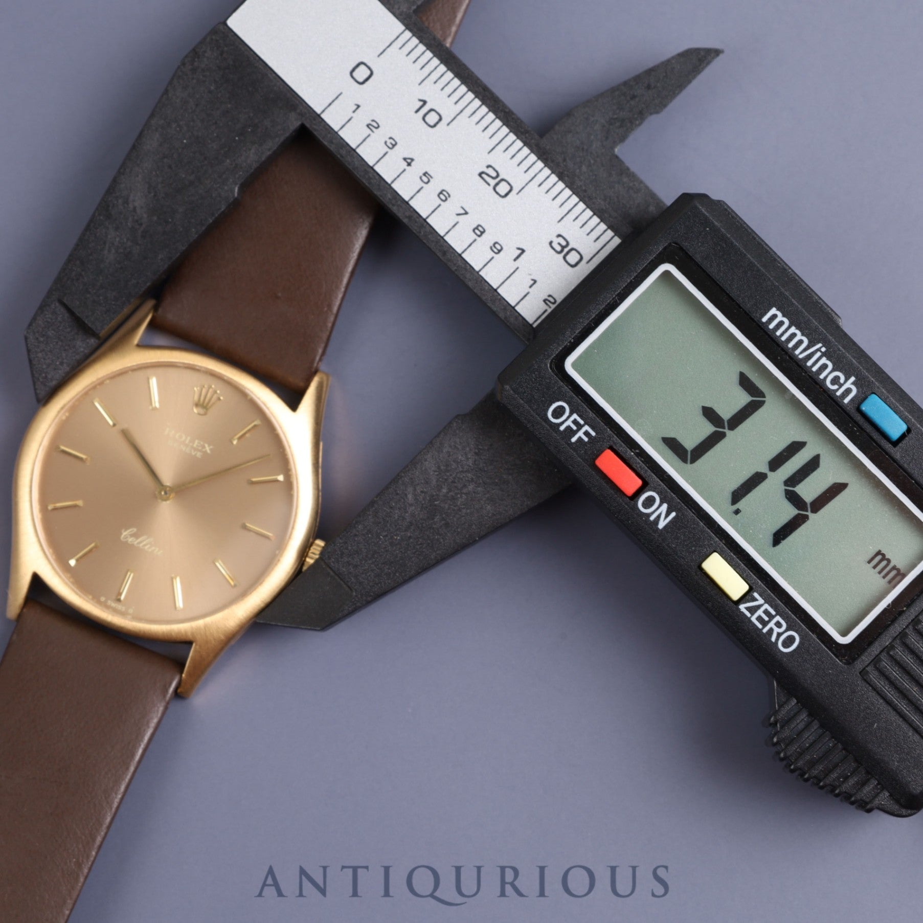 Rolex Cellini 3804 Manual winding Cal.1601 750 Genuine leather strap Genuine buckle (GP) Champagne dial No. 43 1975 Overhauled