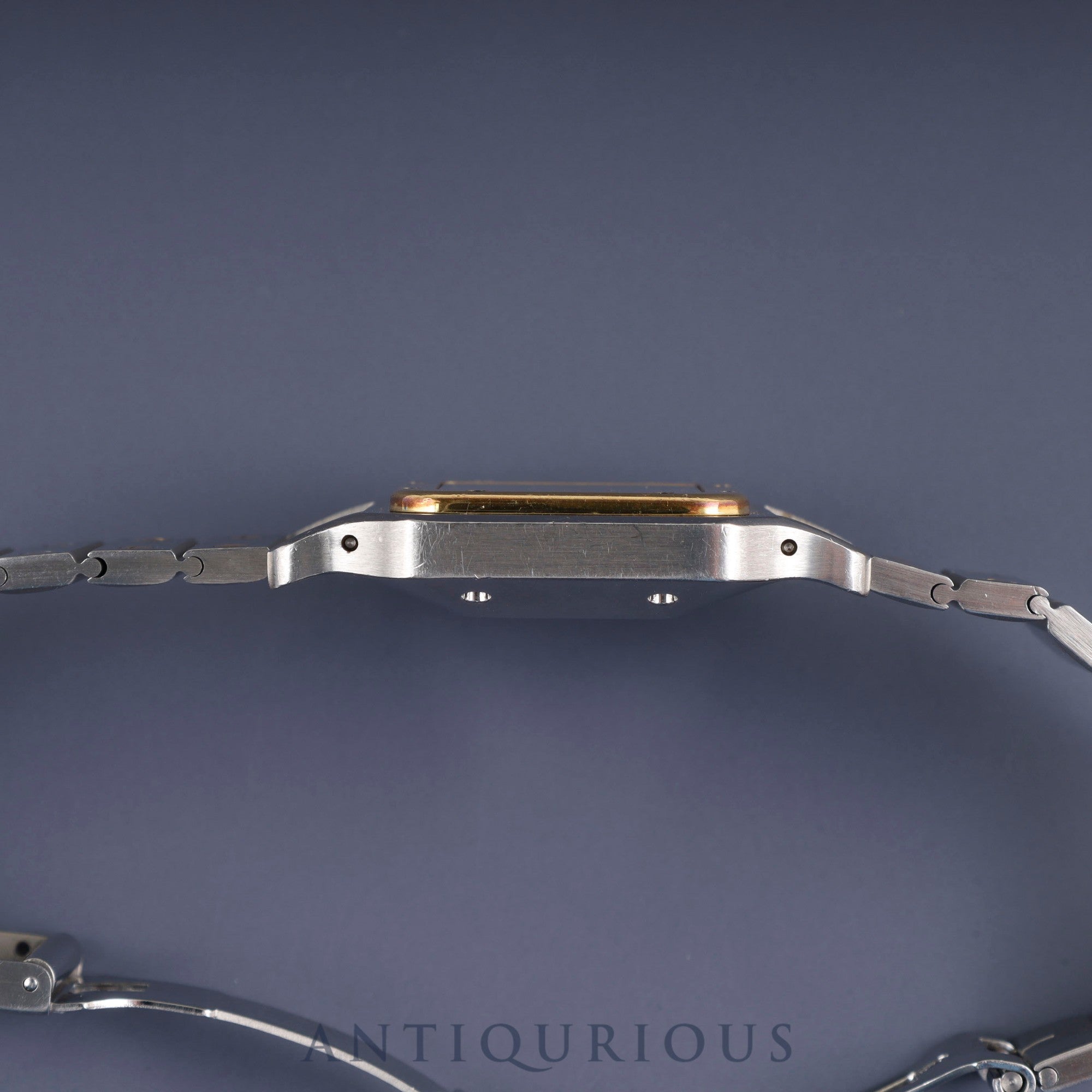 Cartier Santos Galbee LM 2961 Automatic Caliber 2671 Stainless Steel/Yellow Gold with Garnet and Bordeaux Dials, Overhauled