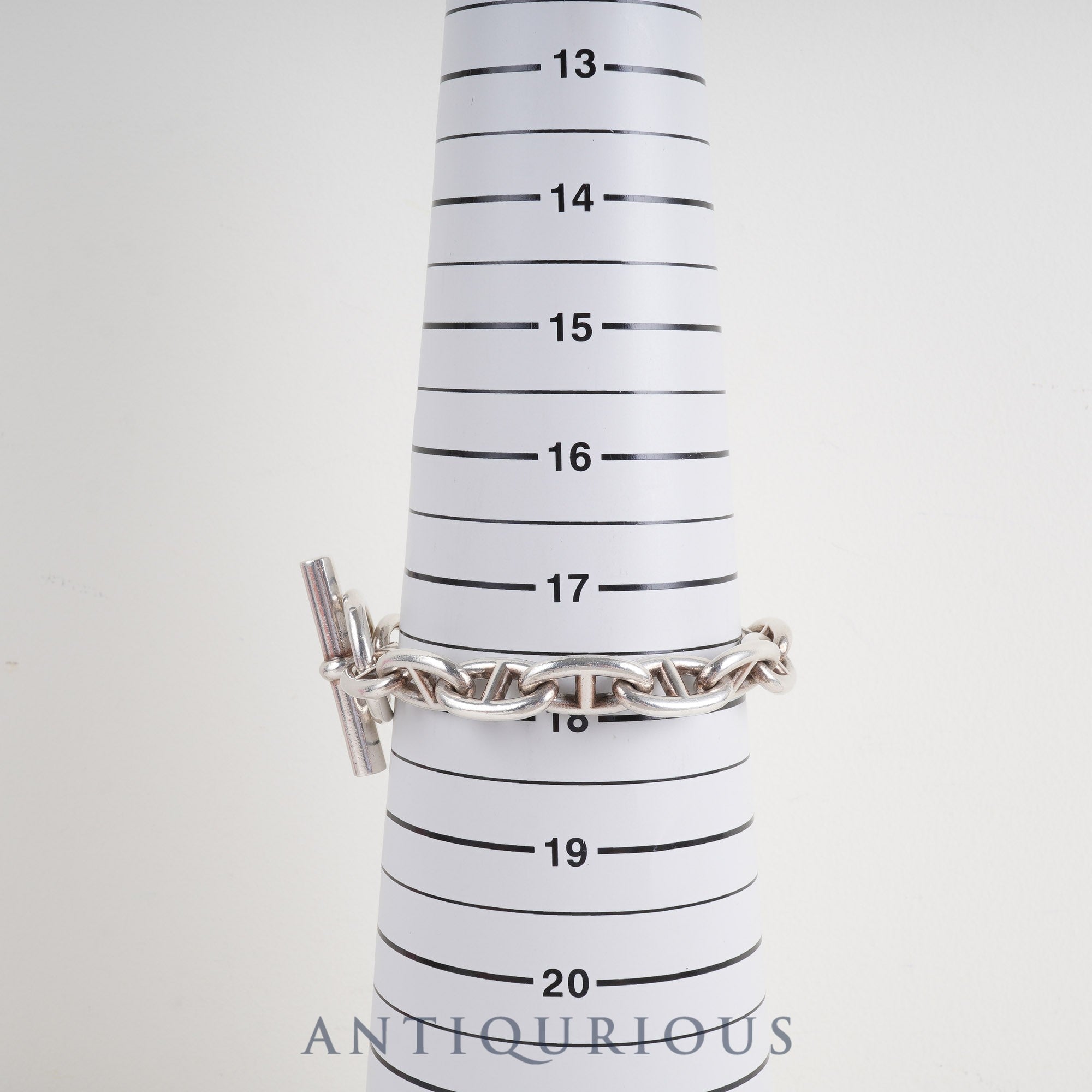 Hermès Chaine d'Ancre GM Sterling Silver Bracelet, 13 Links, Box, Card (2017), 16 Years Old