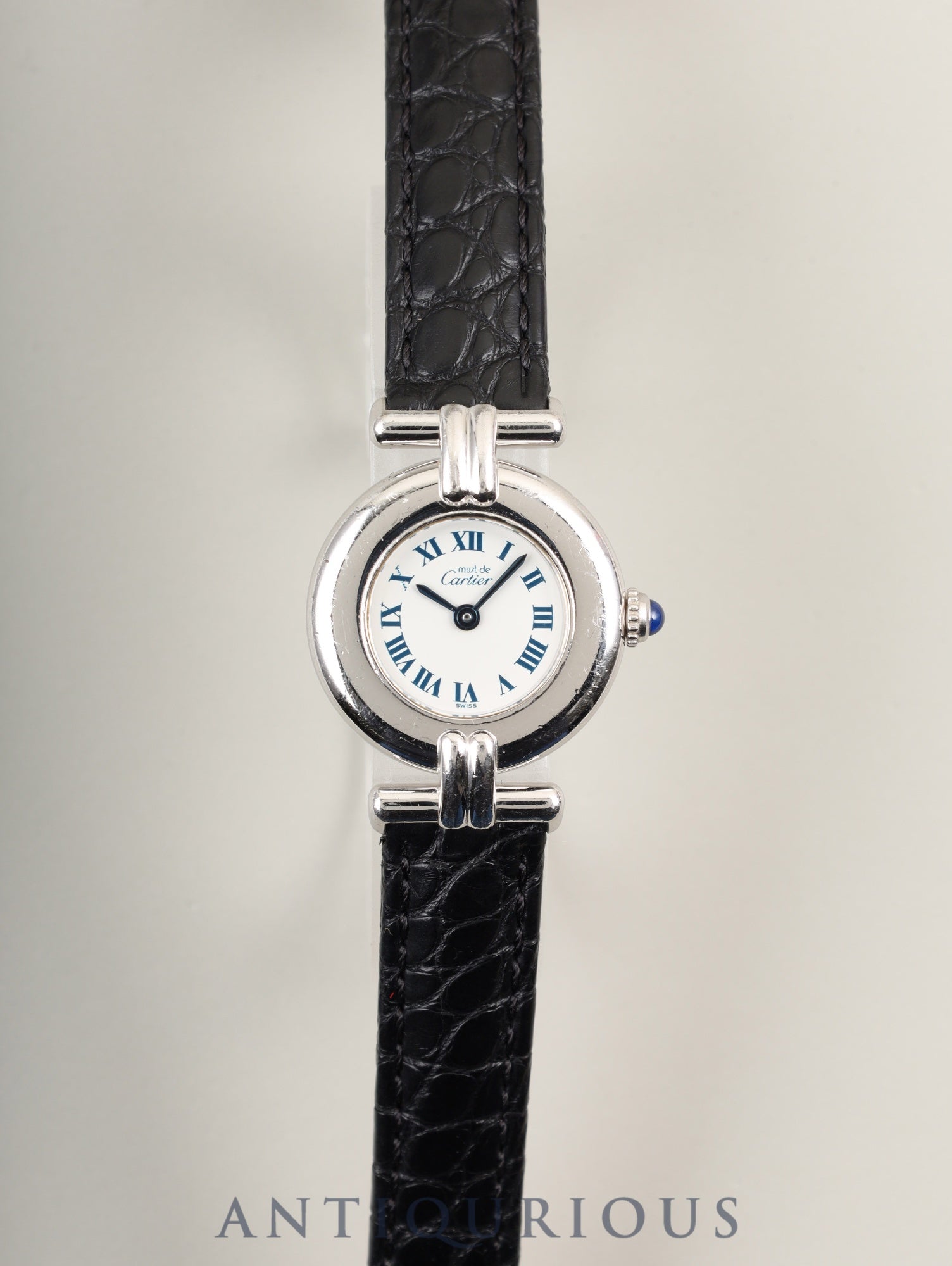 カルティエ マストコリゼ 1903 クォーツ Cal.690 SV925 革 純正Dバックル(SS) ホワイトローマン文字盤 オーバーホール済み