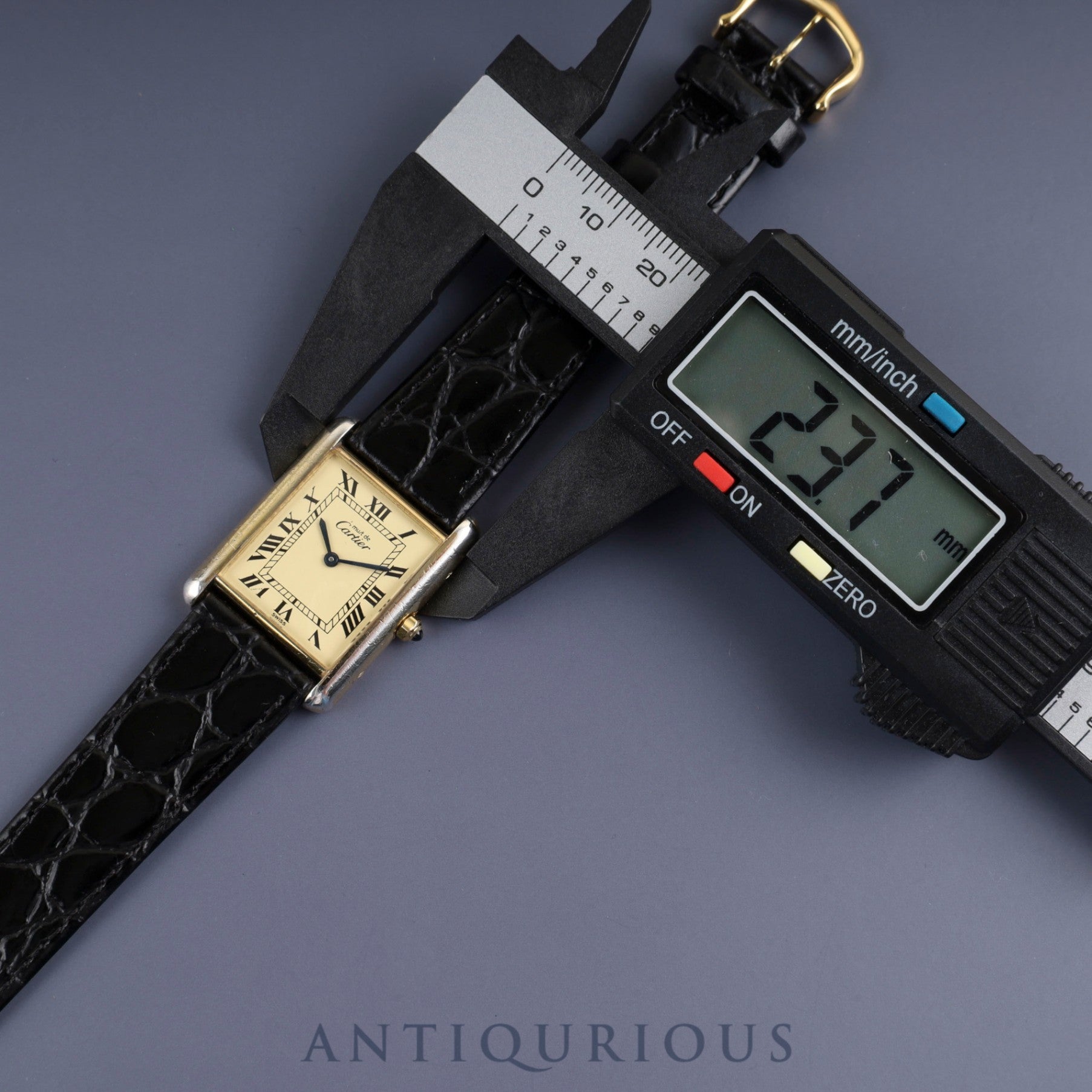 カルティエ マストタンク LM 6 81006 クォーツ Cal.81 SV925 革 純正尾錠(GP) アイボリーローマン文字盤 1982年頃~1995年頃 オーバーホール済み