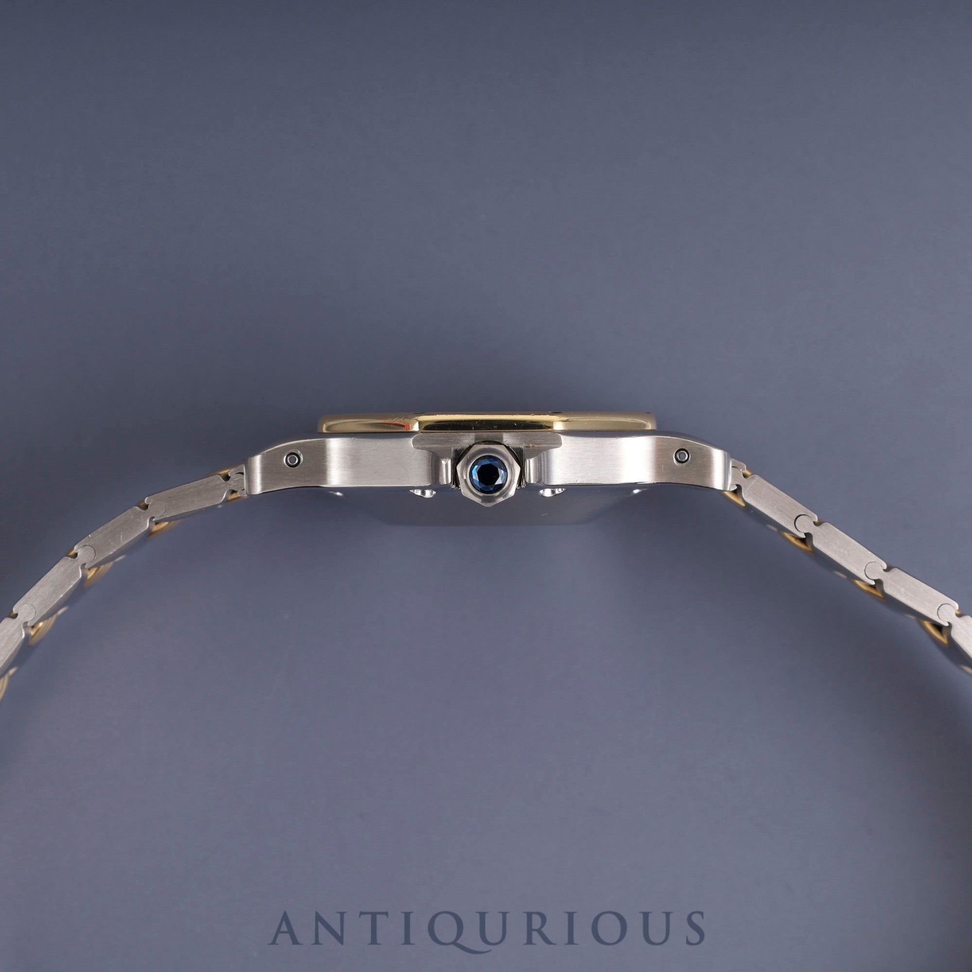 Cartier Santos Octagon LM 2966 Automatic, Stainless Steel/Yellow Gold, White Roman Dial, Booklet, Completely Serviced at a Cartier Boutique