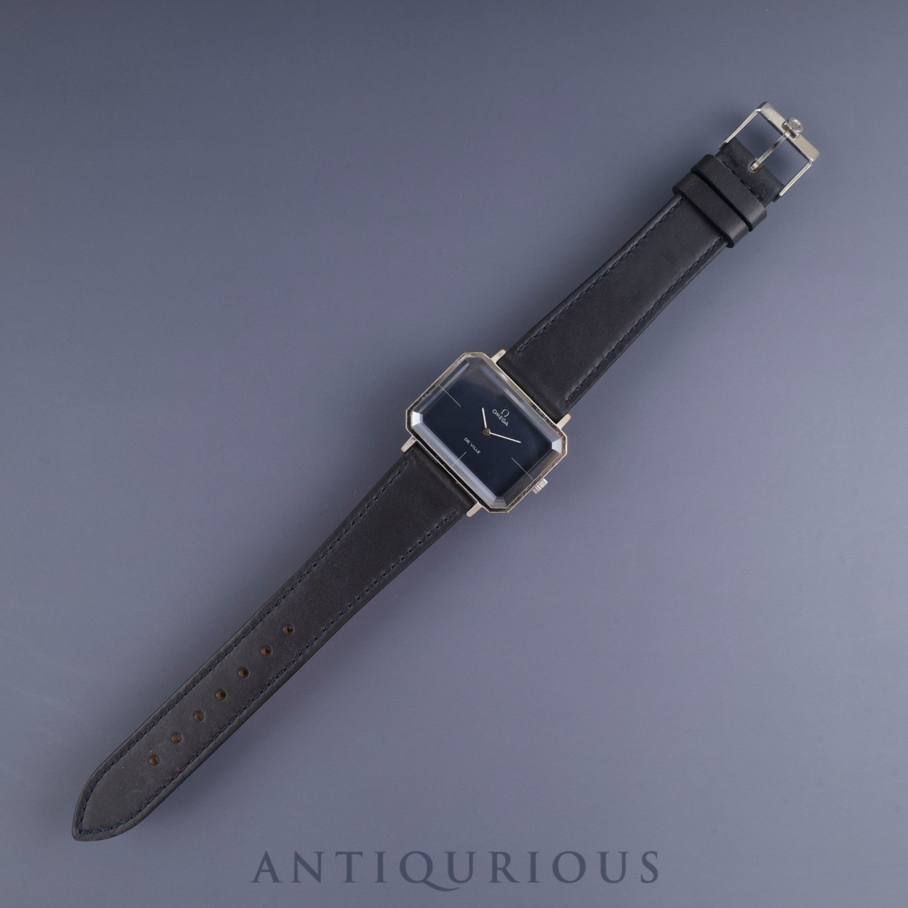 Omega De Ville 5110379 Manual winding SS Leather Genuine buckle (SS) Navy dial Overhauled