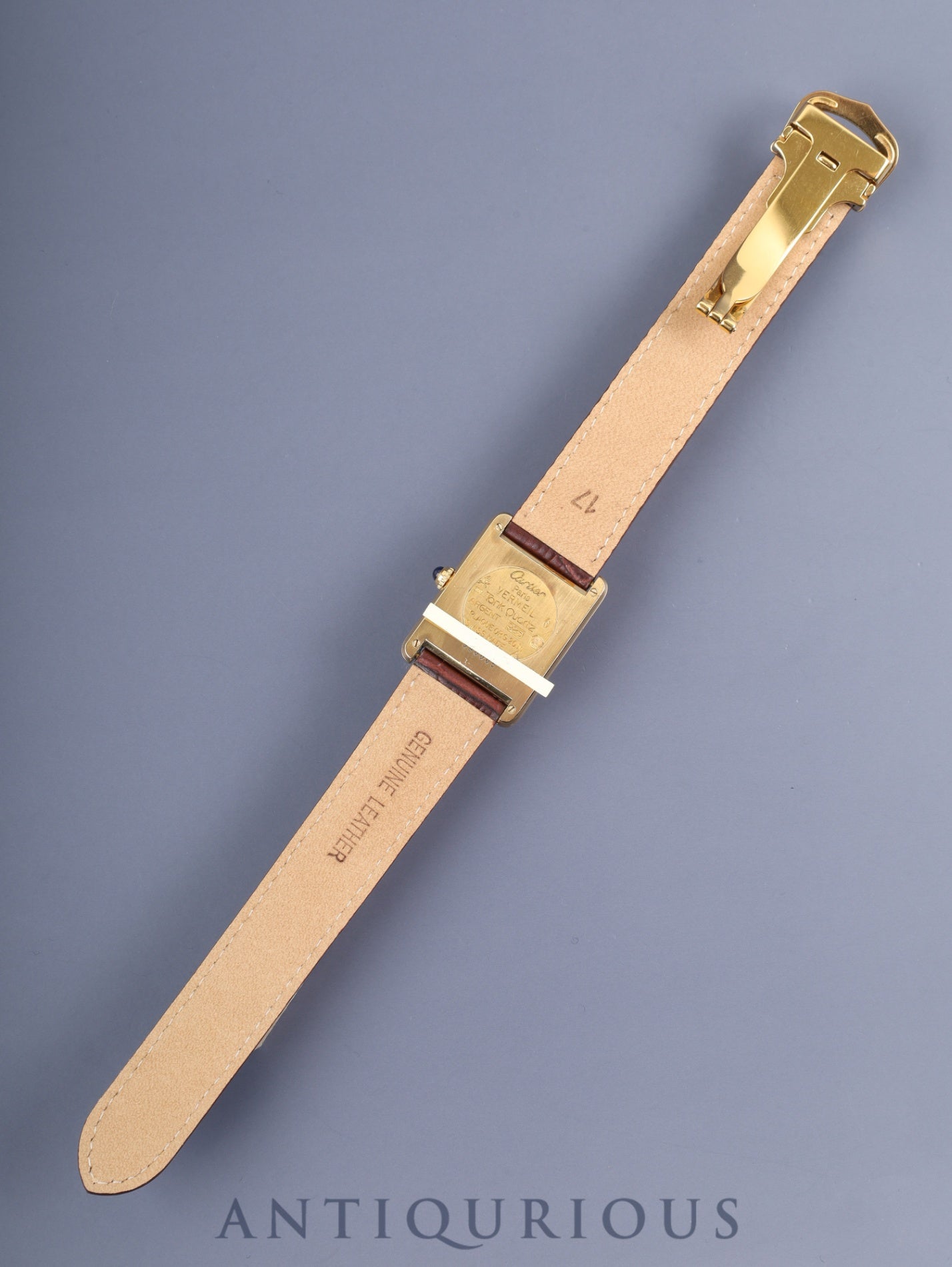 カルティエ マストタンク LM 590005 クォーツ Cal.690 SV925 革 純正Dバックル(GP) 飛びアラビアCC文字盤(SWISS表記) オーバーホール済み