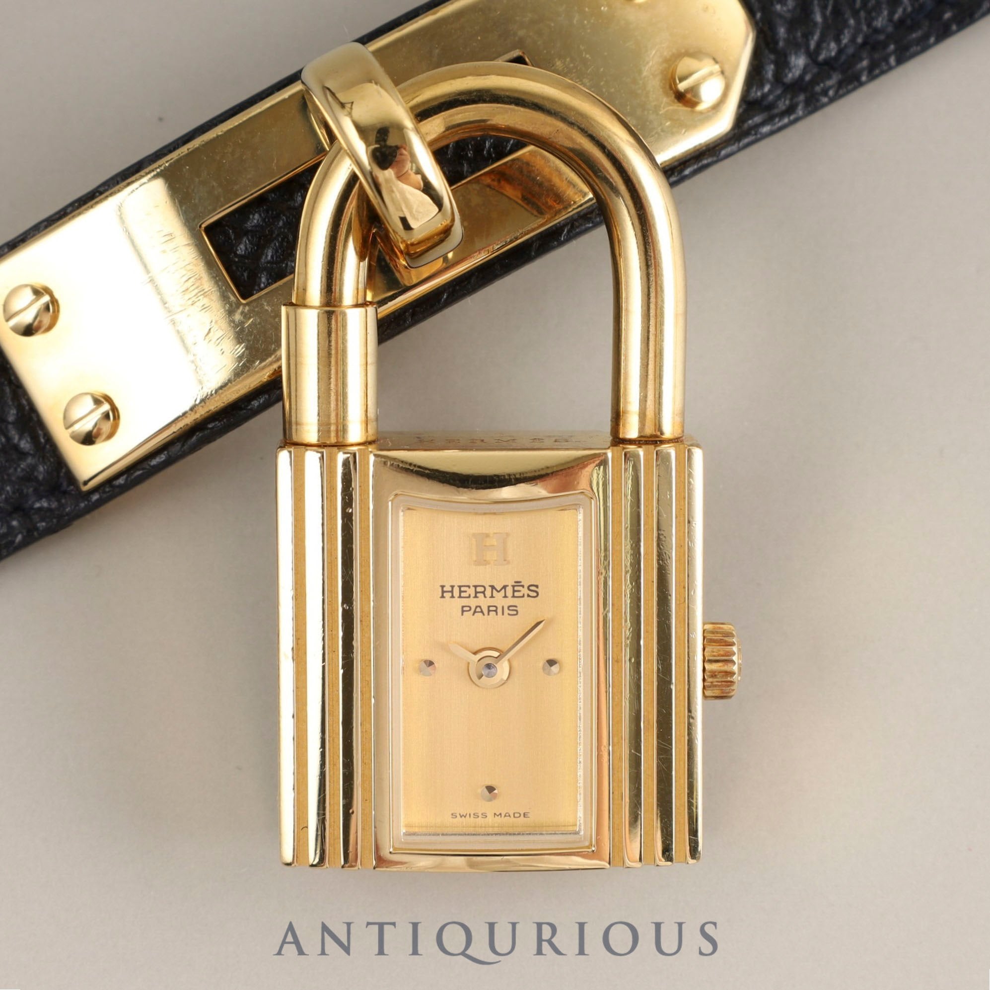 エルメス ケリーウォッチ KE1201470 クォーツ Cal.100.106 GP 純正革ベルト(◯Z刻印:1996年)純正尾錠(GP) シャンパン文字盤 箱 保証書(1997年) オーバーホール済み
