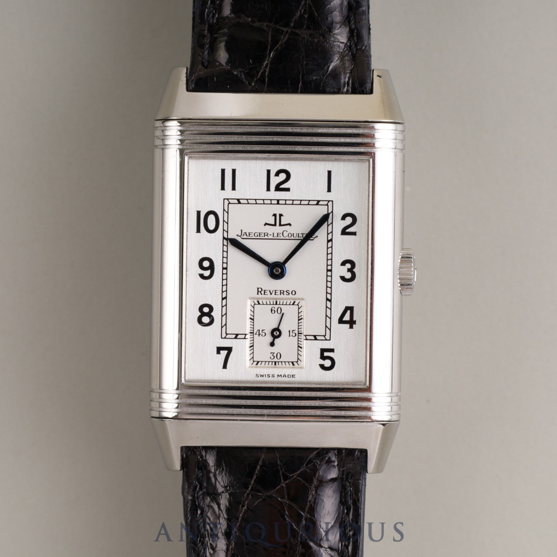 ジャガー・ルクルト ビッグレベルソ Q2708420(270.8.62)手巻き Cal.822 SS 革 純正バックル(SS)シルバー文字盤 箱 説明書 替えベルト