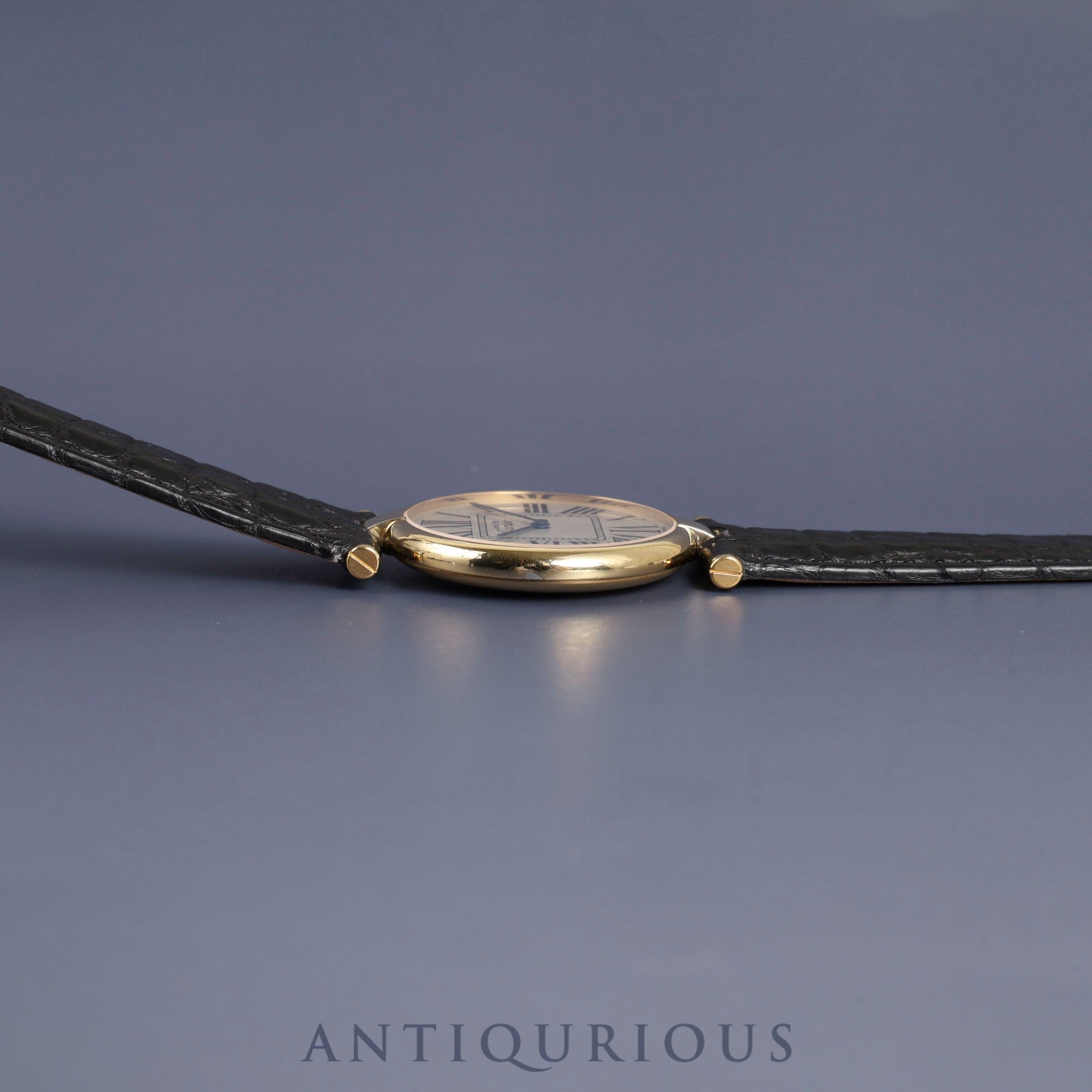 カルティエ マスト ヴァンドーム VLC LM 590003 クォーツ Cal.690 SV925 革 純正Dバックル(GP) オパラン文字盤 オーバーホール済み