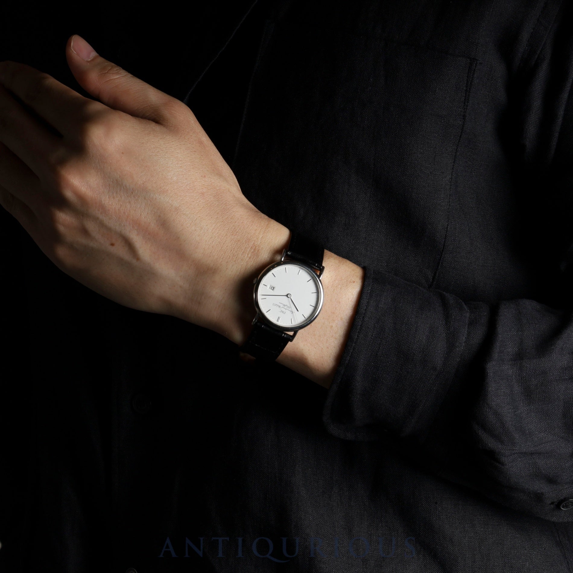 IWC Sea Portofino 3331 Quartz Movement, Caliber IWC2210, Stainless Steel, Leather Strap, Genuine Stainless Steel Buckle, White Dial, Overhauled