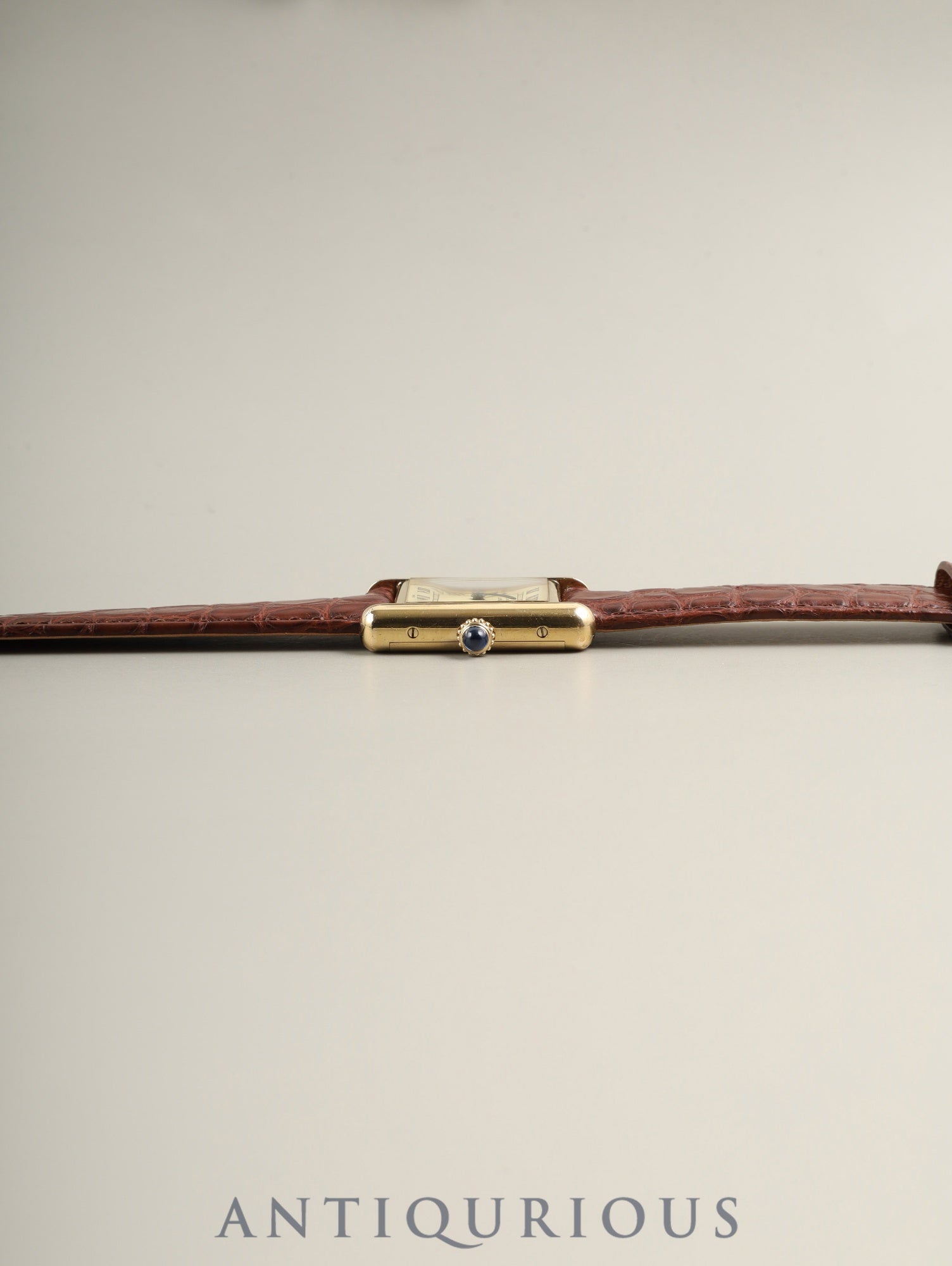 カルティエ マストタンク SM 手巻き Cal.78-1 SV925 革 純正ピンバックル(GP) アイボリーローマン文字盤(SWISS表記)保証書 冊子 純正革ベルト オーバーホール済み