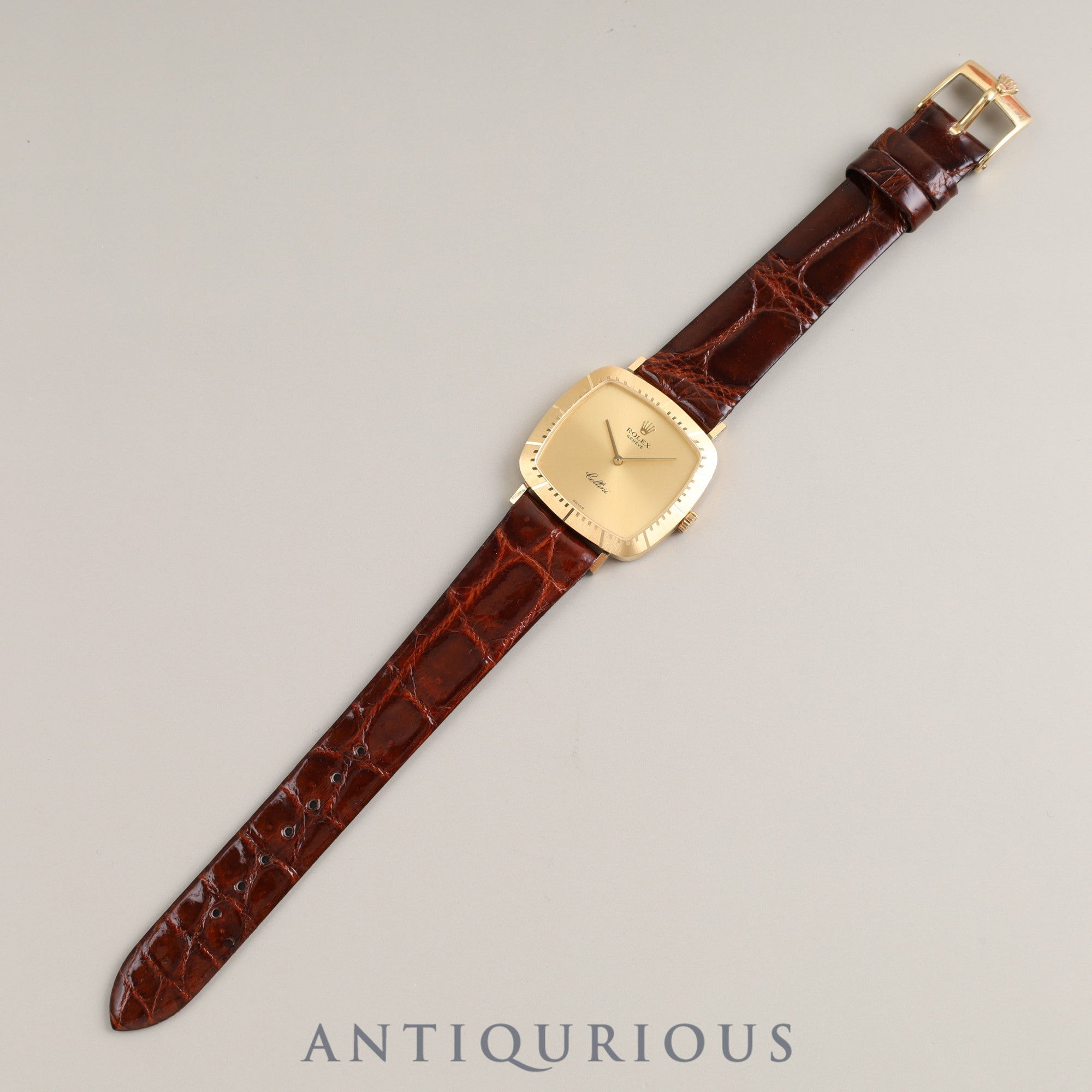 Rolex Cellini 4084 Manual winding Cal.1601 18KYG Leather Genuine buckle Gold dial L serial number (1990) Warranty (1990)
