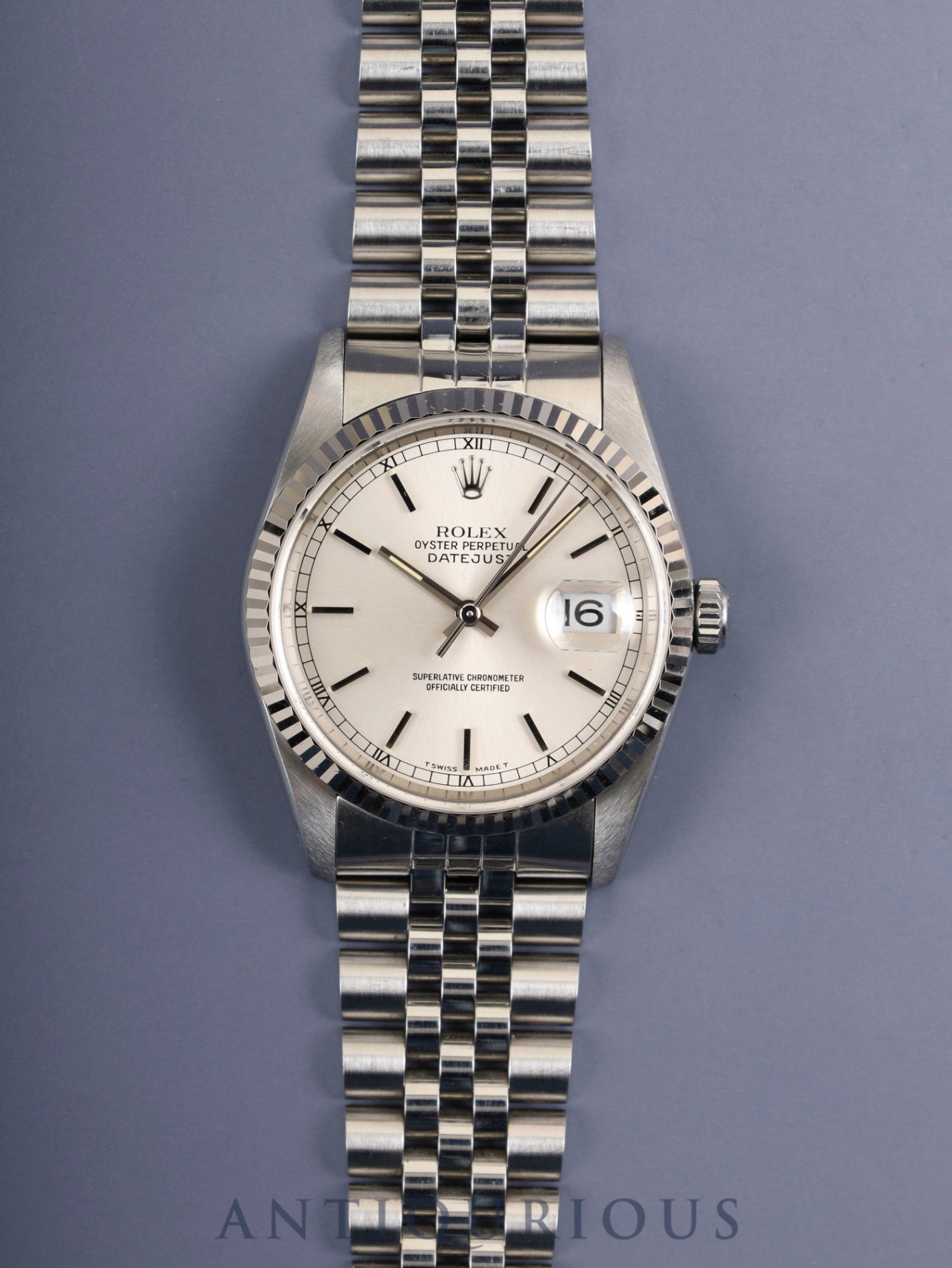 Rolex Datejust 16234 Automatic Cal. 3135 SS/WG SS Silver Dial U-Serial (1997) Warranty (1999) International Service Warranty (2008) Overhauled