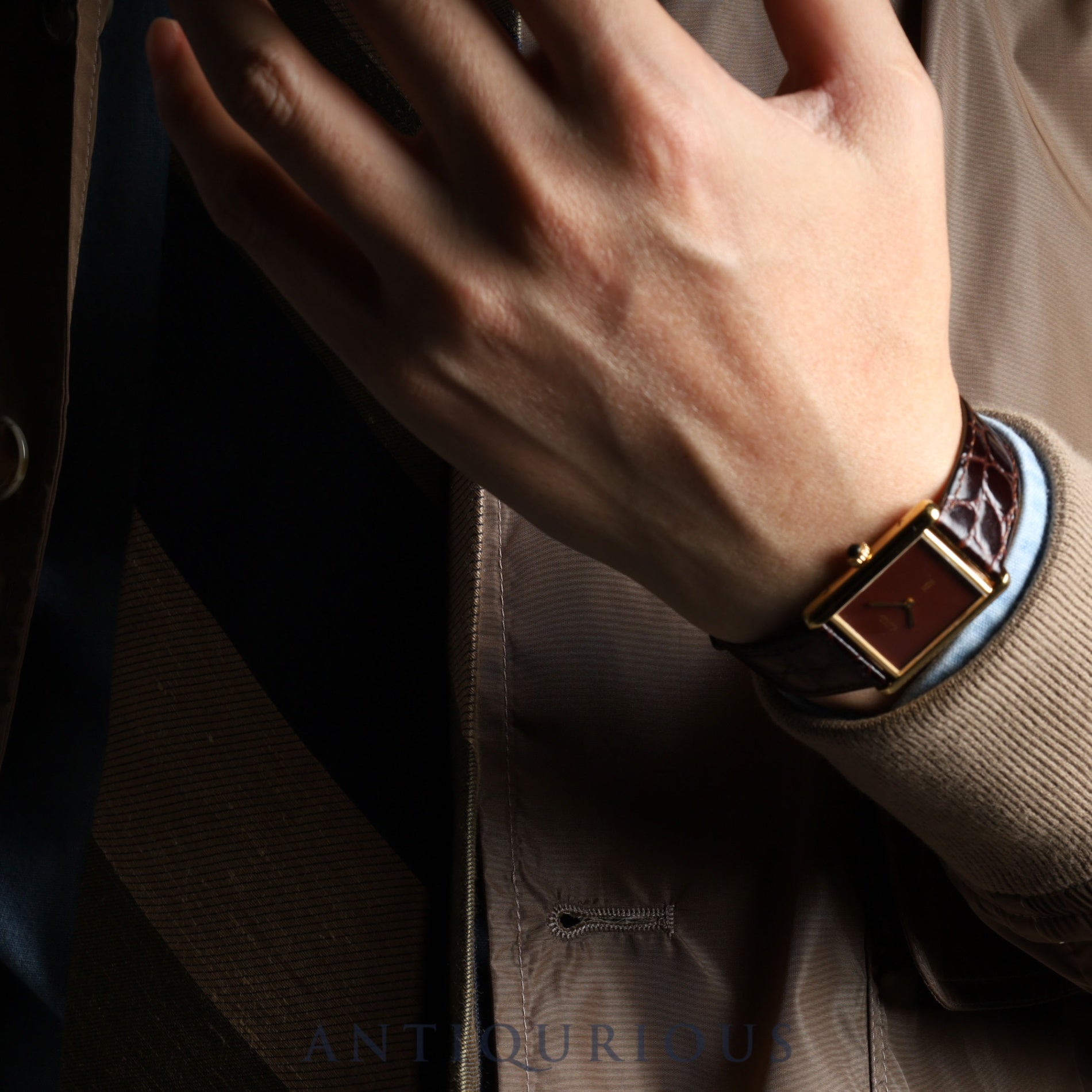 Cartier Must Tank LM Manual winding SV925 Leather Genuine buckle (GP) Garnet dial Bordeaux dial Overhauled New finish
