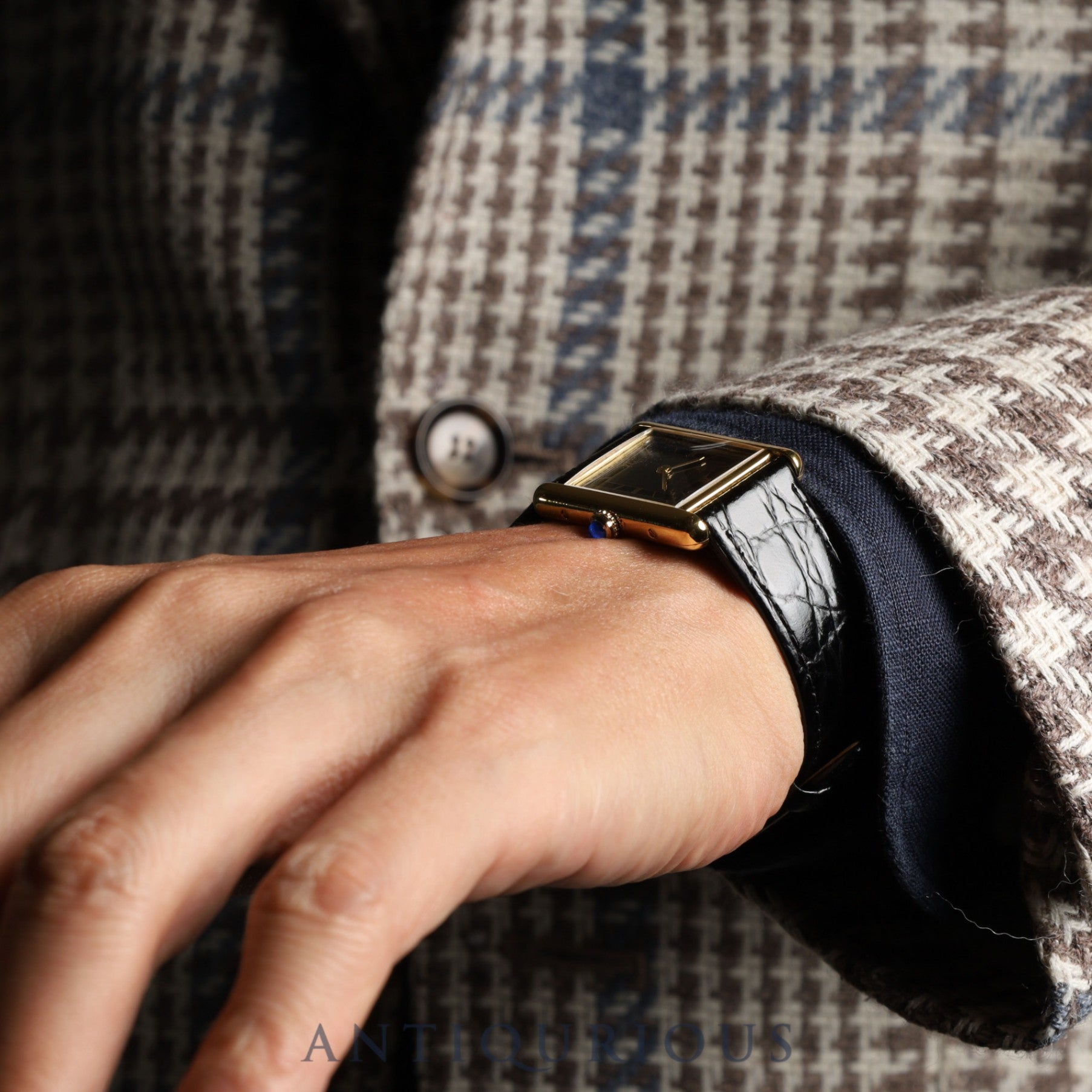 カルティエ マストタンク LM 6 81006 クォーツ Cal.- SV925 革 純正尾錠(GP) グレー飛びローマン文字盤 1982年頃~1995年頃 カルティエブティックにてコンプリートサービス(フルメンテナンス)済み 新品仕上げ済み