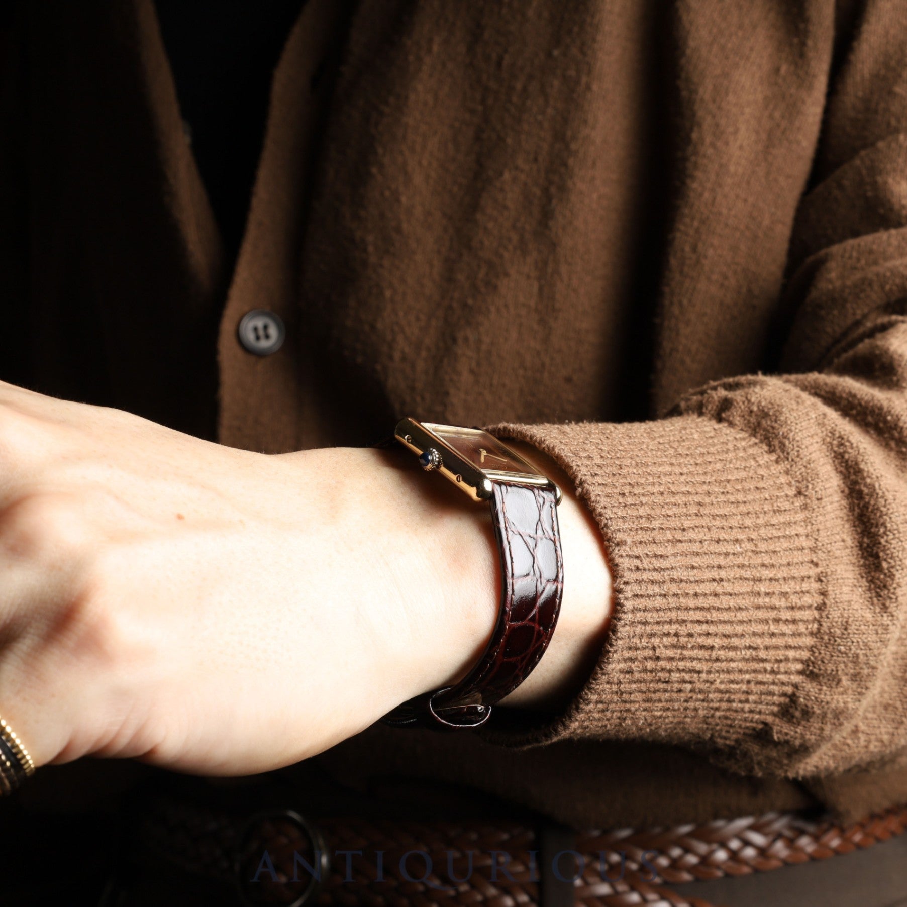 Cartier Must Tank LM Manual winding Cal.78-1 SV925 Leather Genuine buckle (GP) Mahogany dial Overhauled