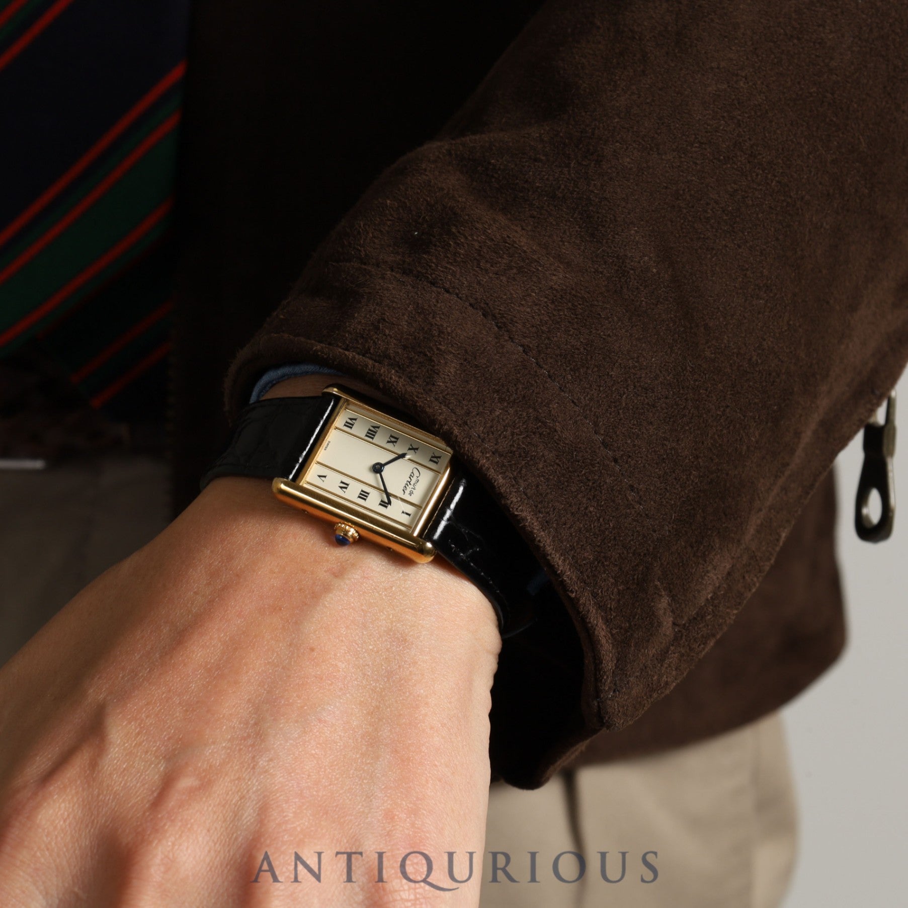 カルティエ マストタンク LM 590005 クォーツ Cal.90 SV925 革 純正尾錠(GP) ストレートローマン文字盤 オーバーホール済み