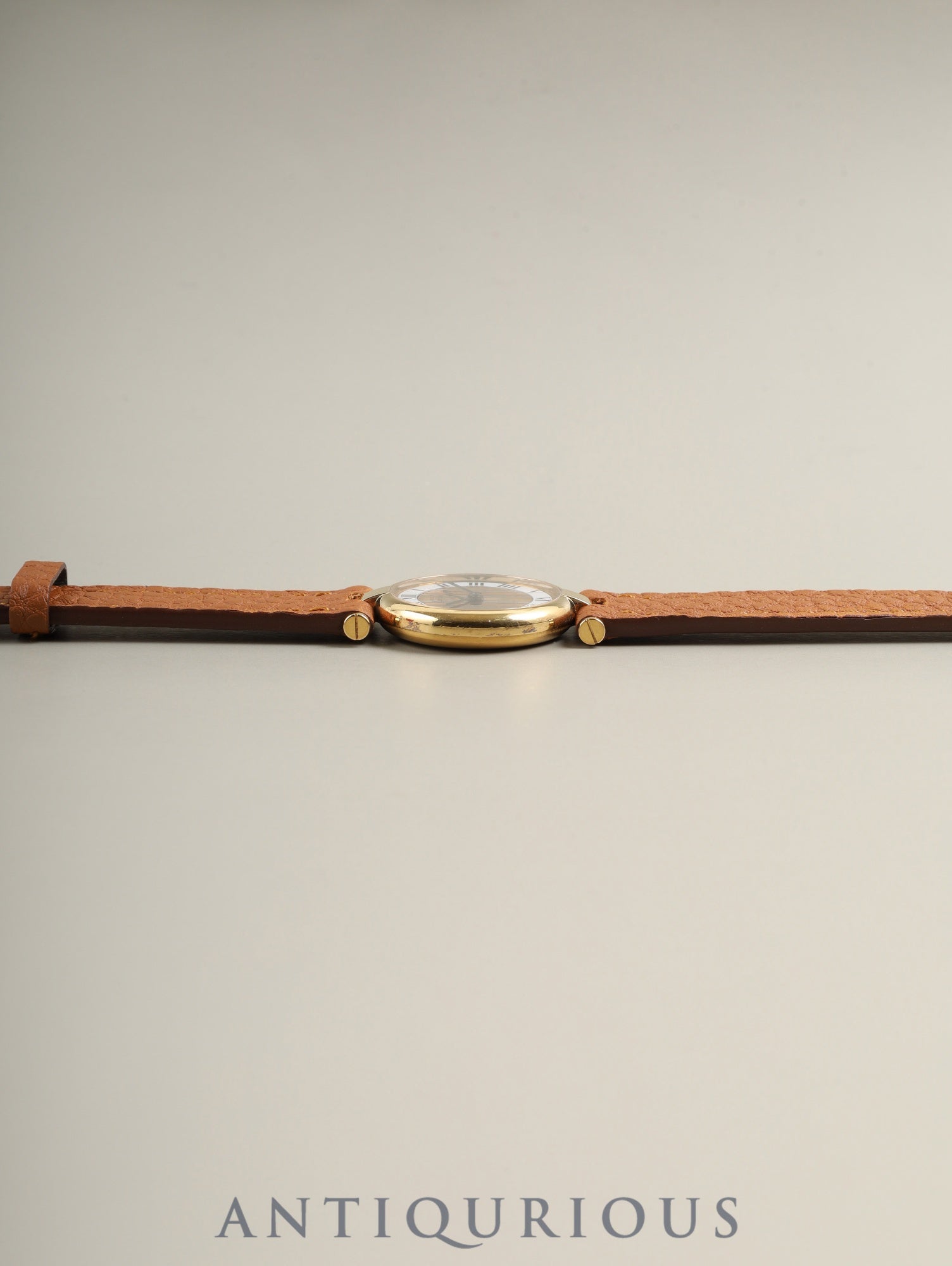 Cartier Must Vendome VLC SM 18 Quartz Cal. 81 SV925 Leather Original Pin Buckle (GP) Front Trinity Dial Box Overhauled