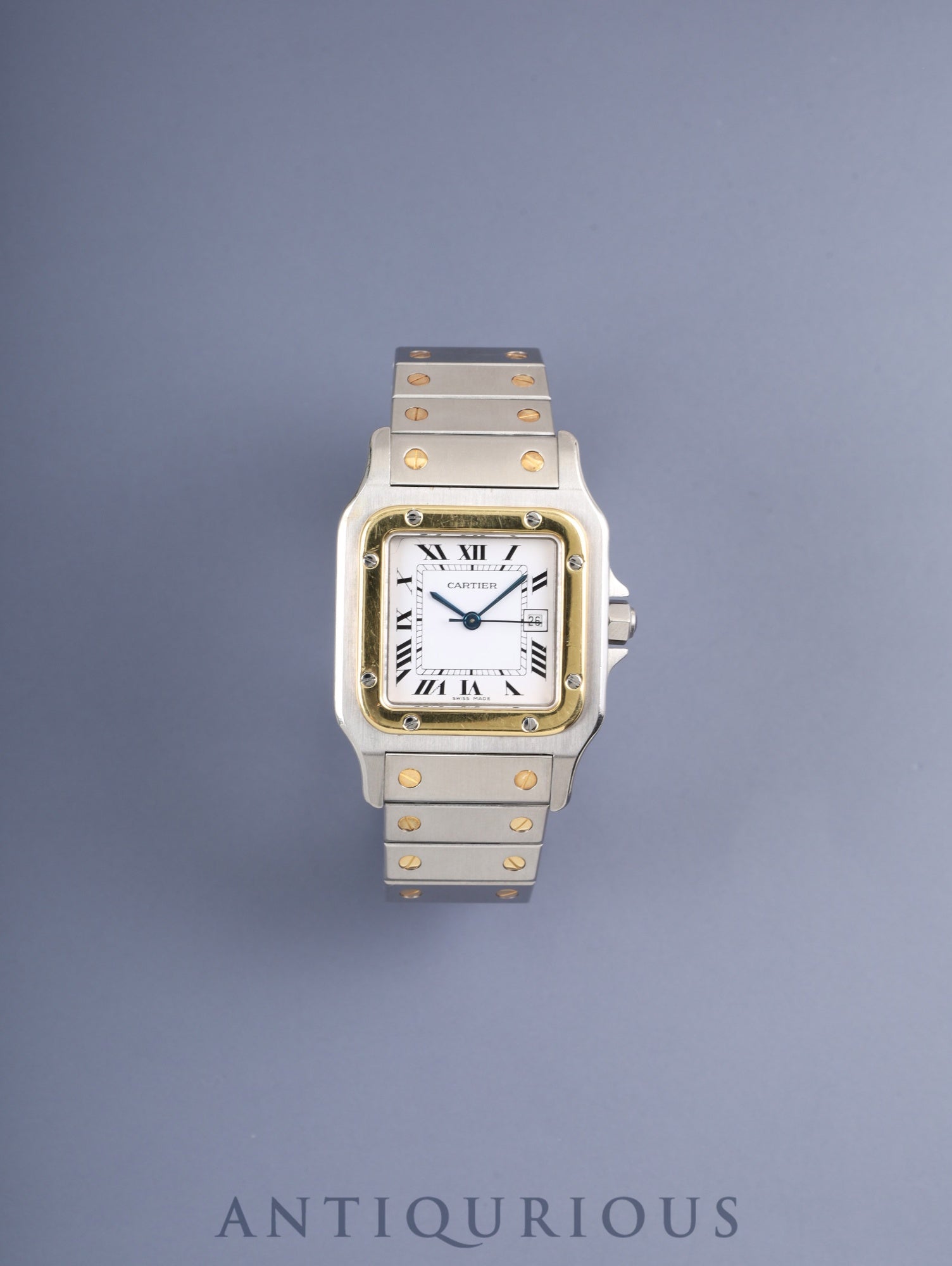 Cartier Santos Galbee LM 81036288/2961 Automatic Caliber 2671 Stainless Steel/Yellow Gold White Roman Dial Overhauled