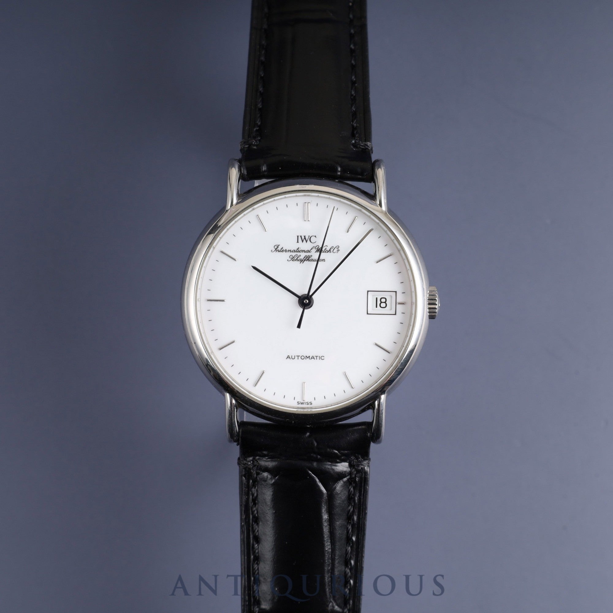IWC Portofino IW351320 Automatic SS Leather Genuine Buckle (SS) White Dial Warranty (1995) Overhauled IWC