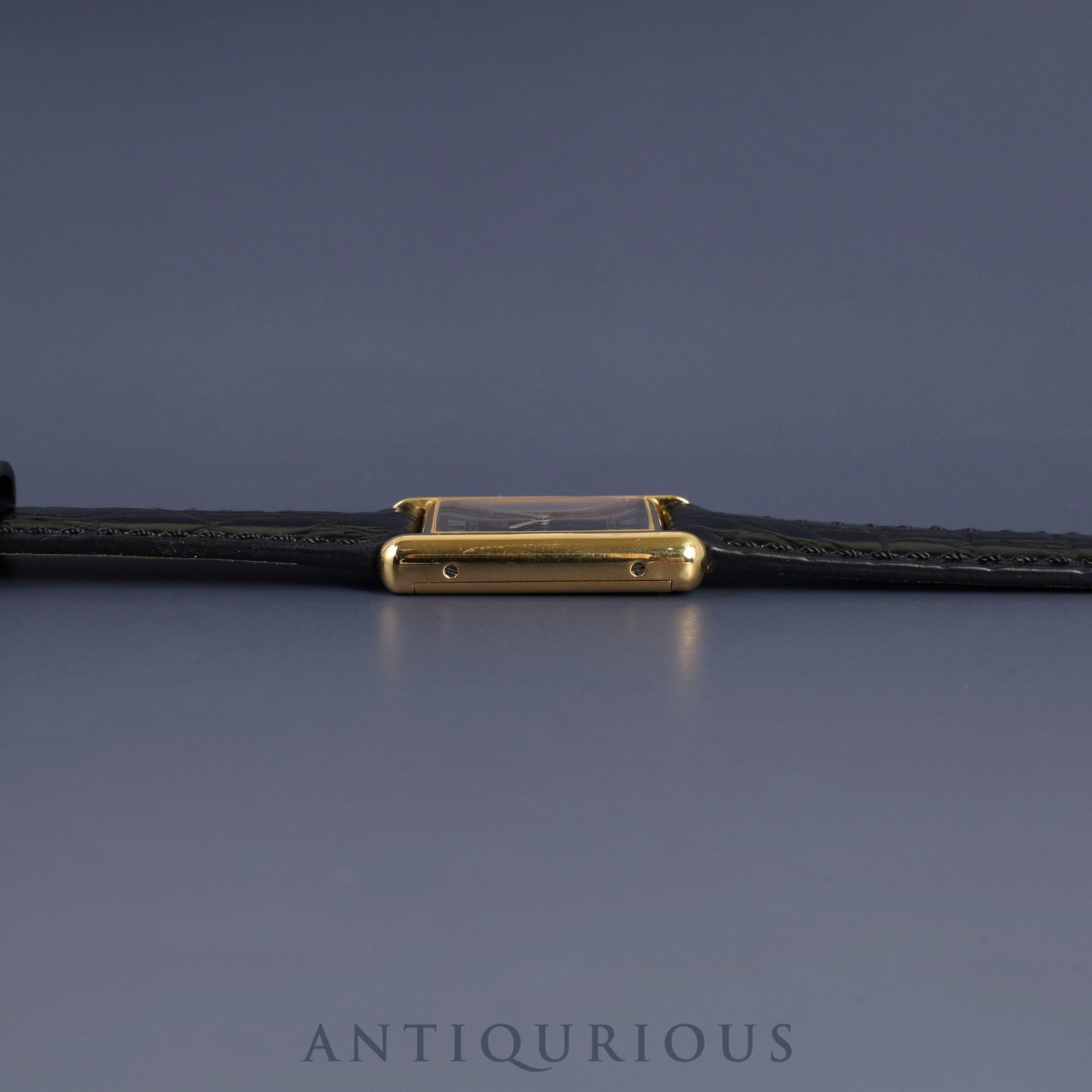 カルティエ マストタンク LM 手巻き Cal.78-1 SV925 革 純正尾錠(GP)ブラックローマン文字盤 オーバーホール済み 新品仕上げ済み