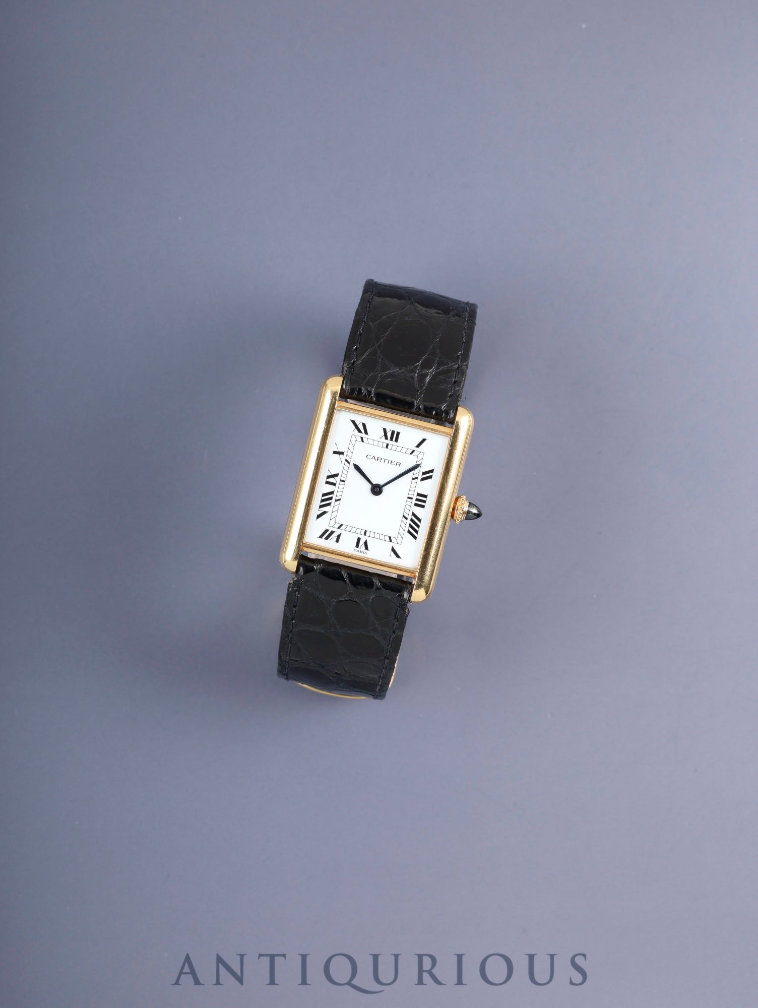 カルティエ タンクルイカルティエ LM 78086 手巻き Cal.2512-1 750YG 純正革ベルト 純正Dバックル(18K) ホワイトローマン文字盤(PARIS表記) オーバーホール済み