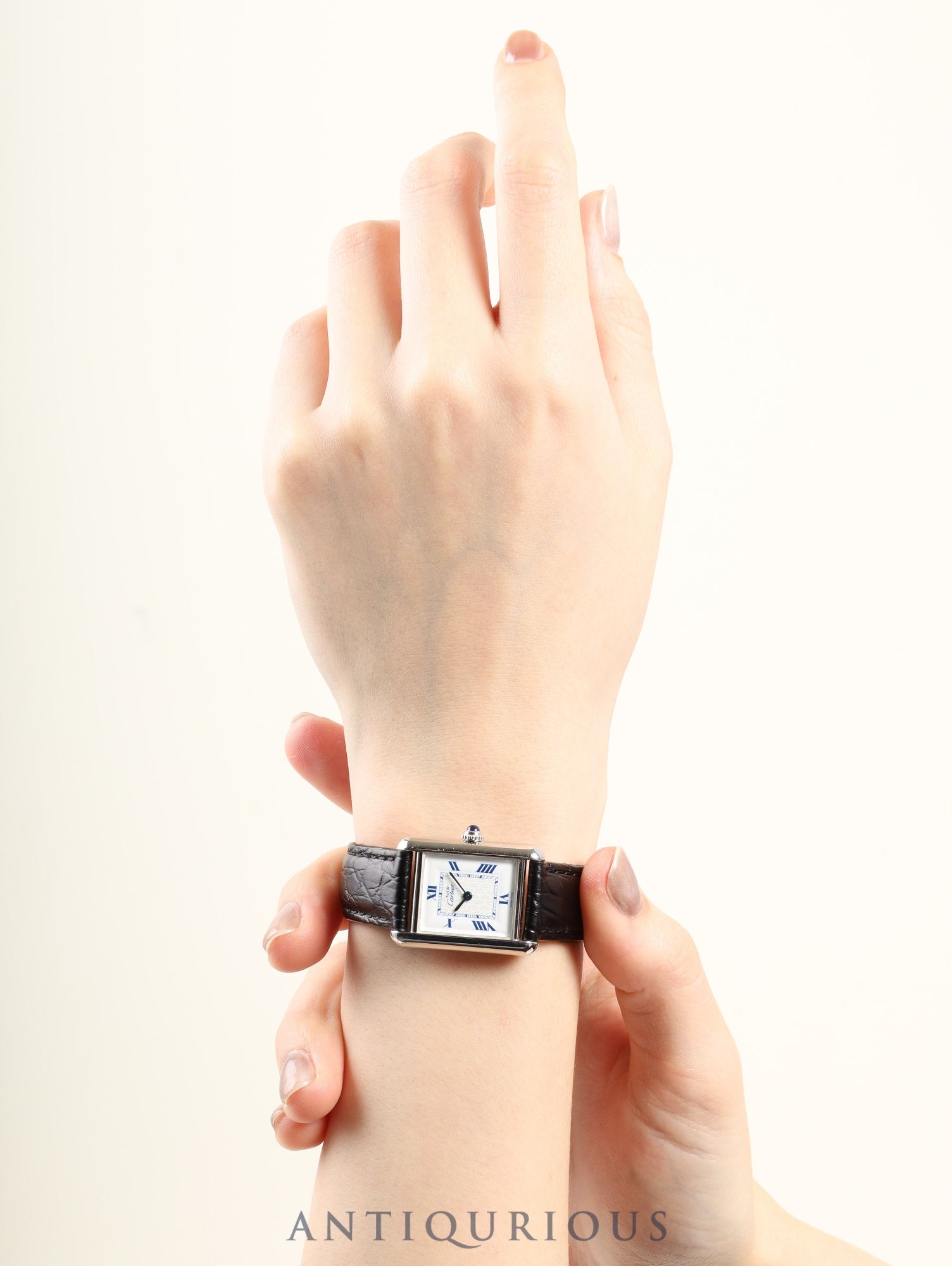 カルティエ マストタンク MM W1014054 / 2416 クォーツ Cal.057 SV925 革 純正Dバックル(SS) ホワイト飛びローマンCC文字盤(SWISS MADE表記) 箱 オーバーホール済み