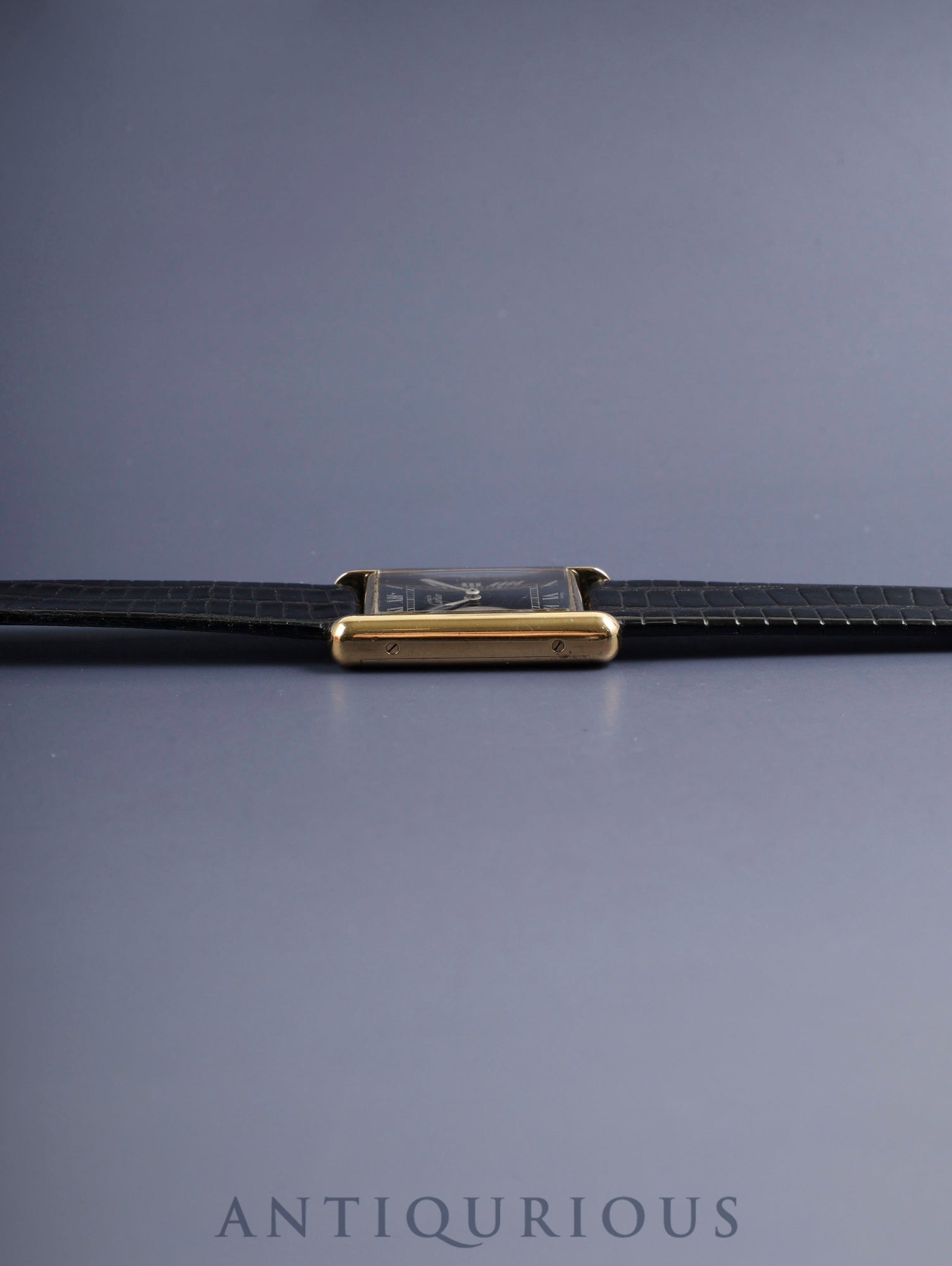 カルティエ マストタンク LM 手巻き Cal.ETA2512 SV925 革 純正尾錠(GP)ブラックローマン文字盤(SWISS表記) オーバーホール済み