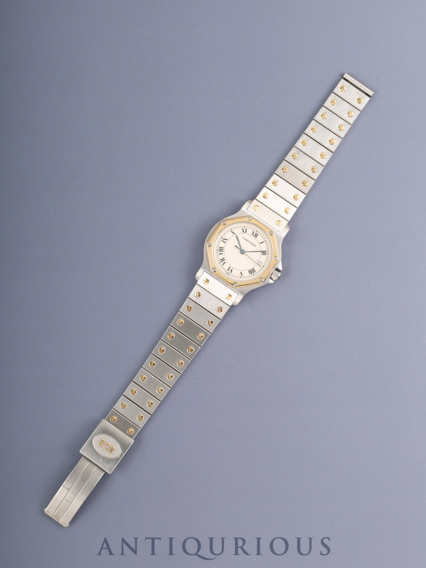 カルティエ サントス オクタゴン LM W2001583 / 187902 クォーツ Cal.87 SS/YG SS/YG アイボリーローマン文字盤(SWISS表記)オーバホール済み