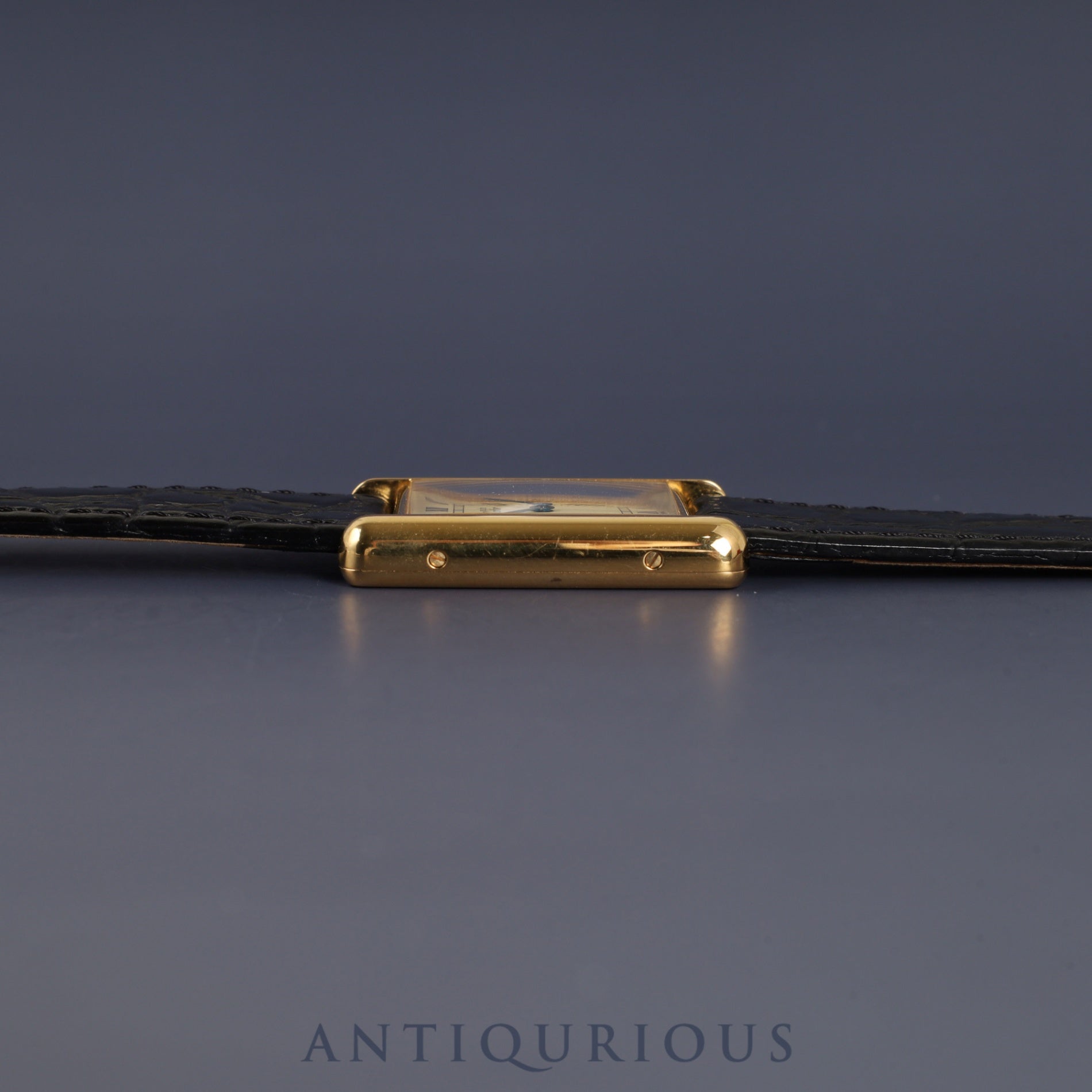 Cartier Must Tank LM 1615 Quartz Caliber 690 SV925 Leather Strap with Genuine GP Buckle, Ivory Roman Dial, Circa 1996-1998, Box, Overhauled