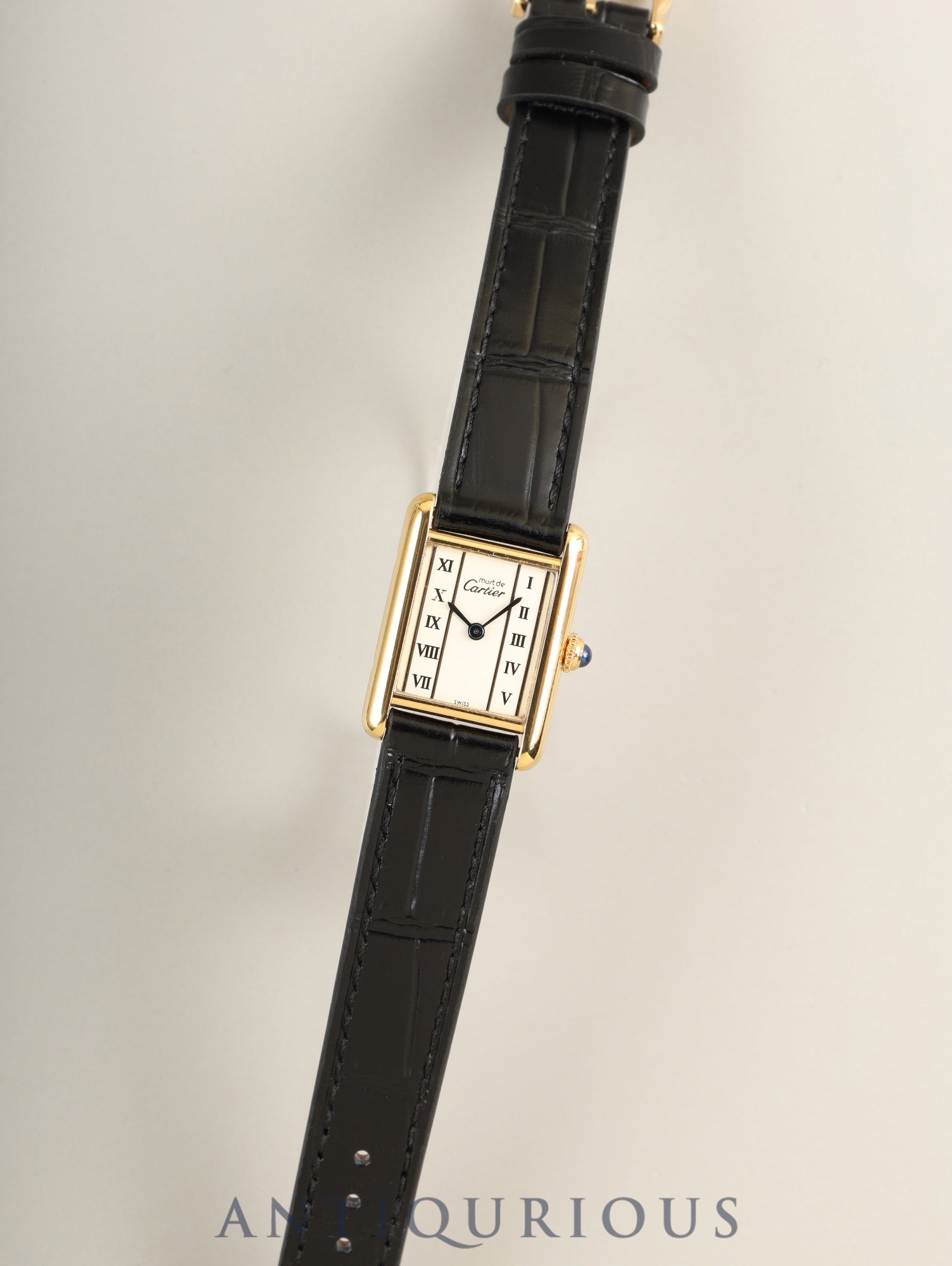 カルティエ マストタンク SM W1006354 / 5057001 クォーツ Cal.057 SV925 革 純正ピンバックル(GP)ストレートローマン文字盤(SWISS表記) オーバーホール済み