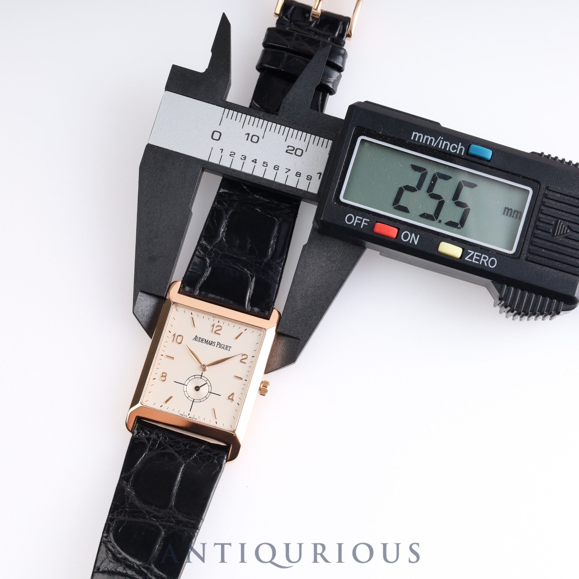 Audemars Piguet Rectangular OR4918/002 Manual winding Cal.2085 PG Leather Silver dial Warranty card (1995)