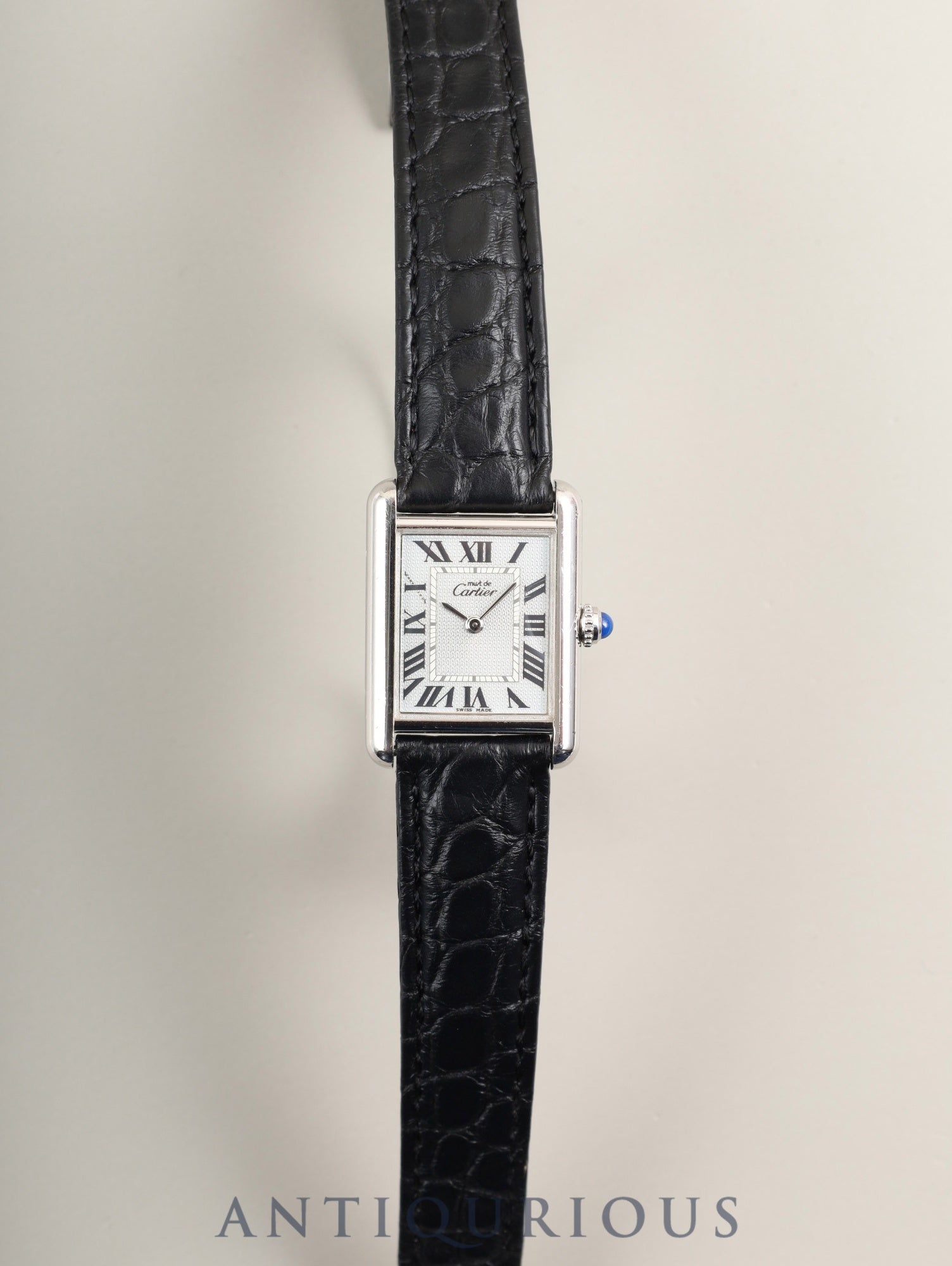 カルティエ マストタンク MM W1016530 / 2416 クォーツ Cal.057 SV925 純正革ベルト 純正Dバックル(SS) シルバーローマン文字盤(SWISS MADE表記 /クリスマス限定) 2000年頃 冊子 保証書 オーバーホール済み