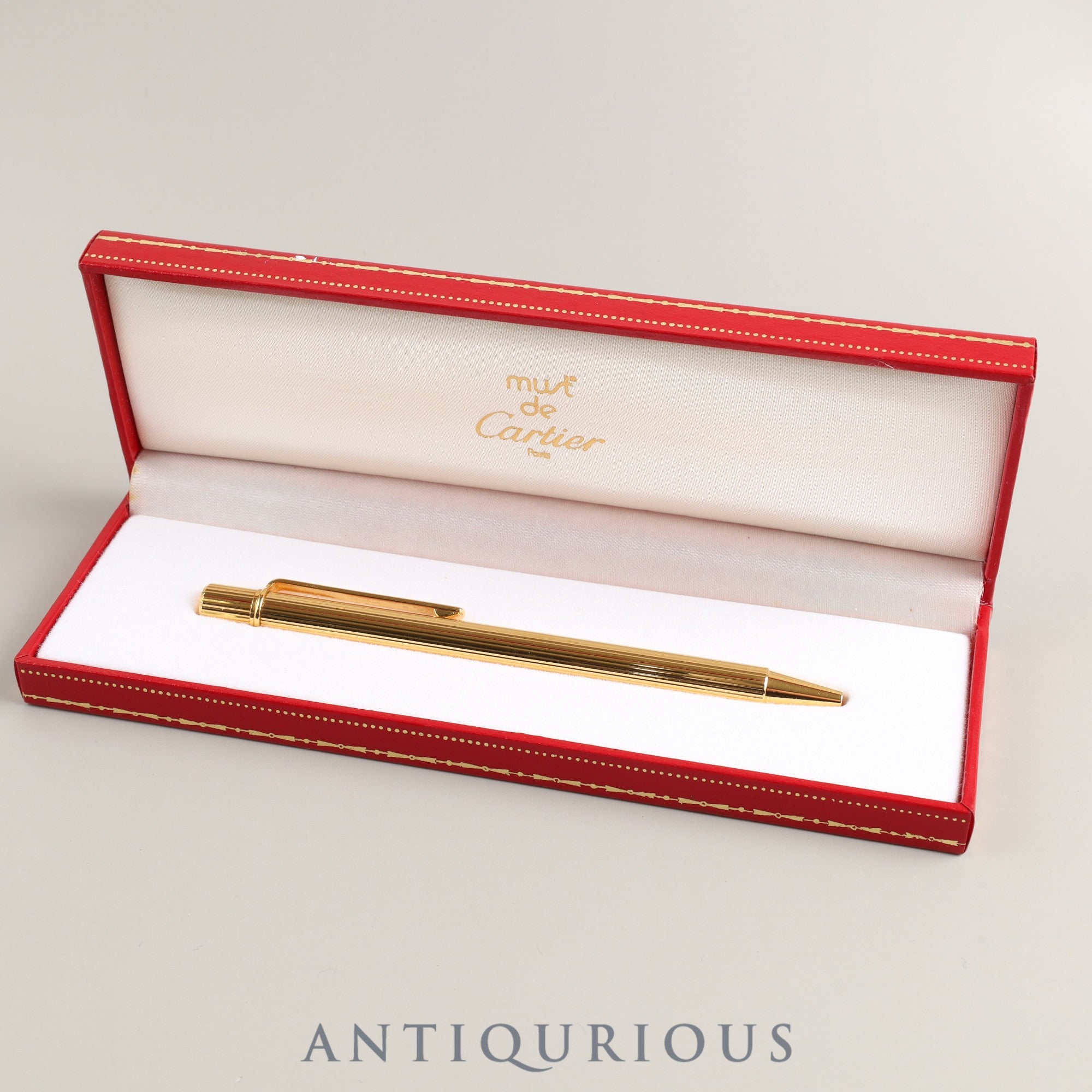 Cartier Trinity Ballpoint Pen GP Twist Type Blue Ink Box *Refill replaced with new one by Cartier