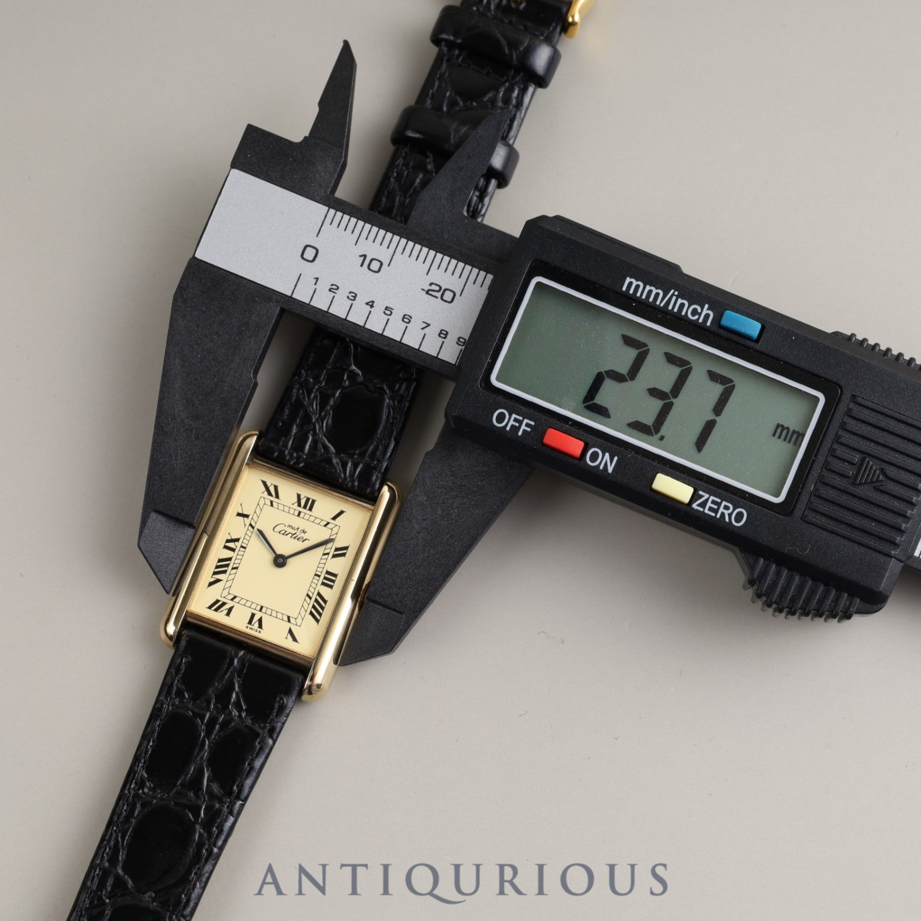 Cartier Must Tank LM Manual Winding 1974213 Cal.78-1 SV925 Genuine Buckle (GP) Ivory Dial Box International Lifetime Warranty (1983)