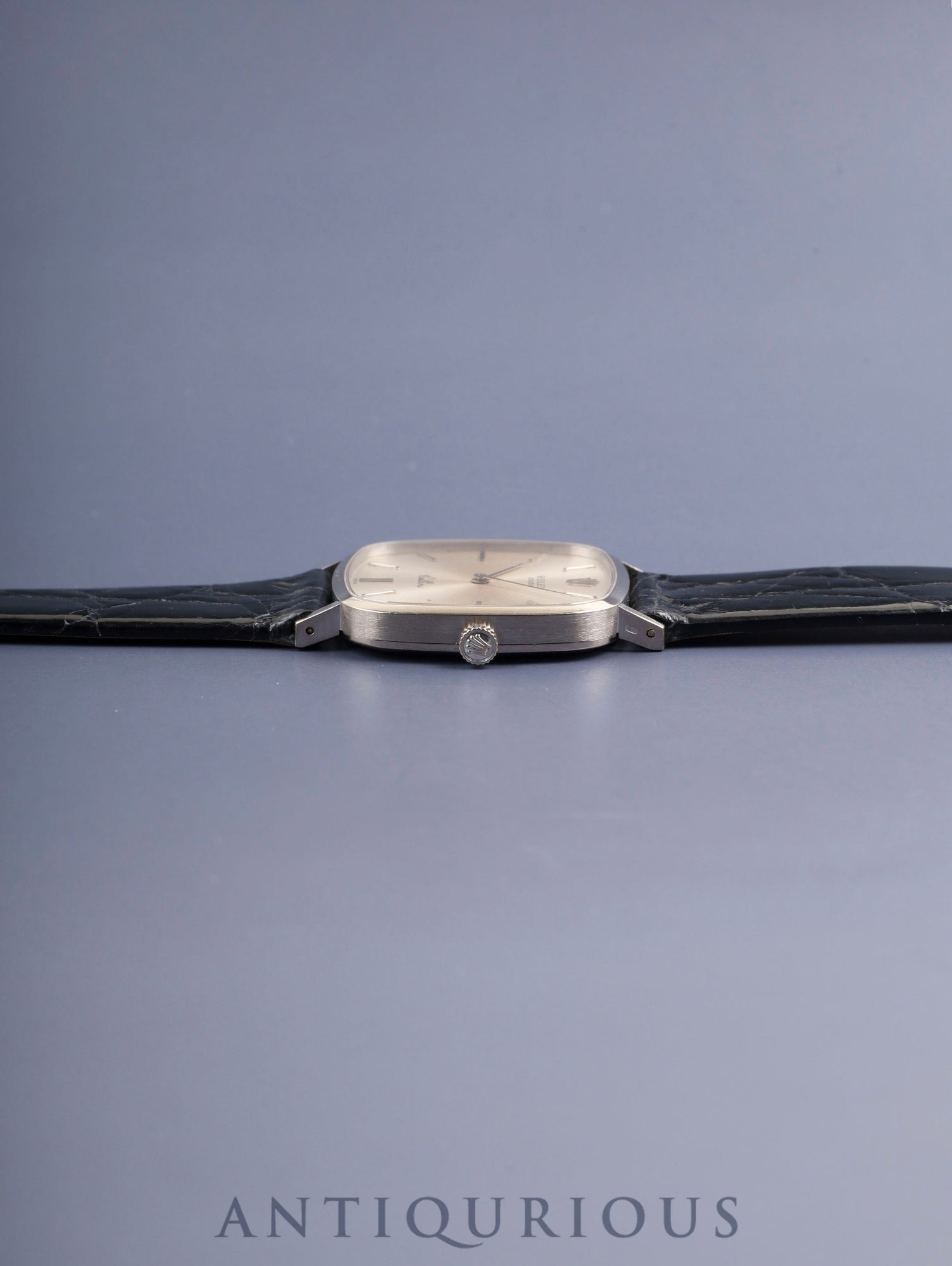 ロレックス チェリーニ 4114 手巻き Cal.1600 革 750WG 純正ピンバックル(SS)シルバー文字盤 42番台(1974年) オーバーホール済み