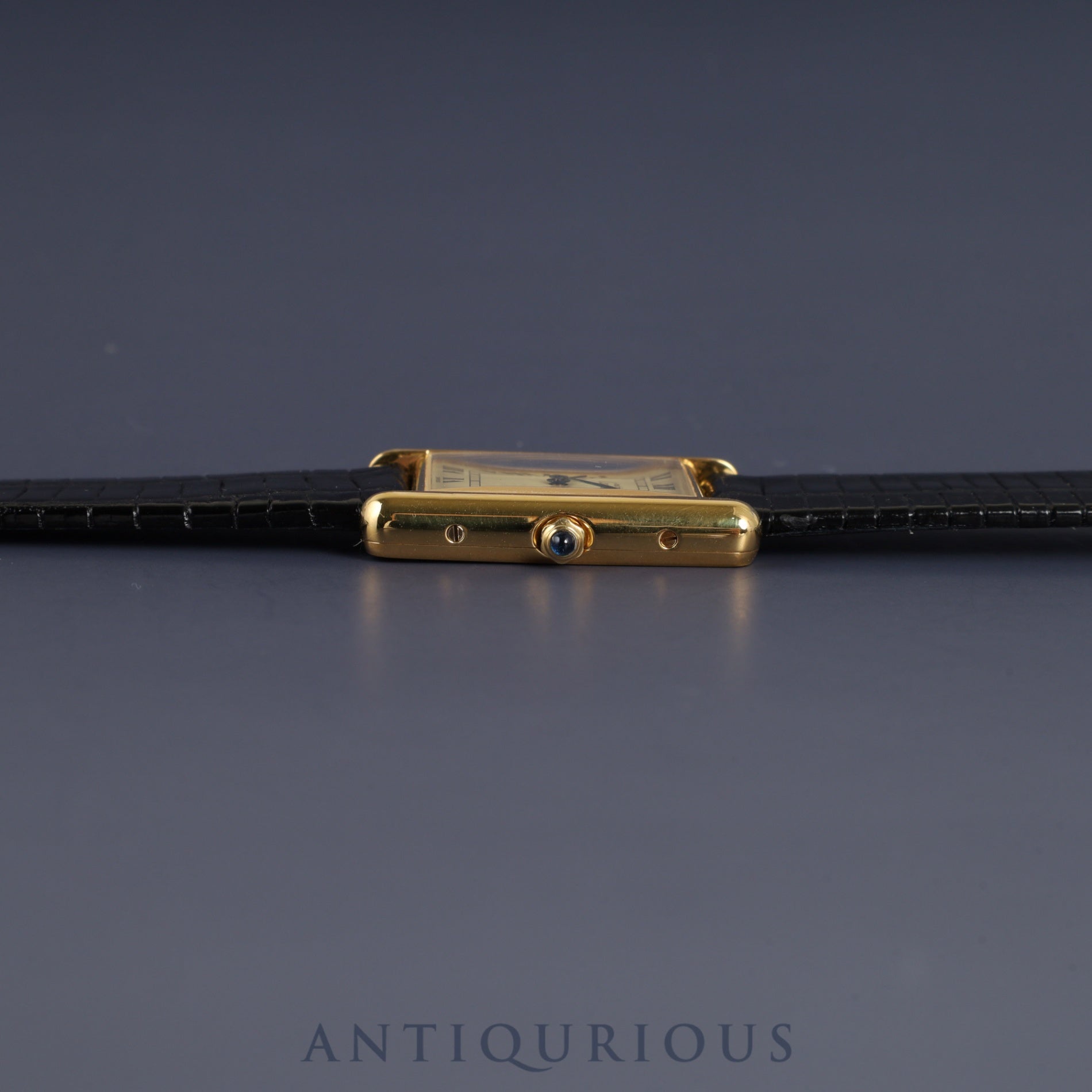 カルティエ マストタンク LM 6 81006 クォーツ Cal.81 925 革 純正尾錠(GP)アイボリーローマン文字盤 オーバーホール済み 新品仕上げ済み