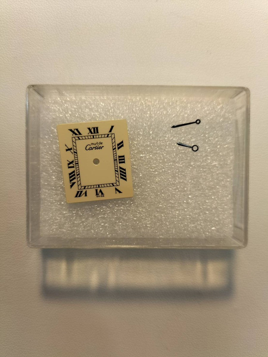 Cartier Must Tank LM 6 182065 Manual Winding Caliber 78-1 SV925 Leather Strap with Genuine GP Buckle Ivory Roman Dial Overhauled