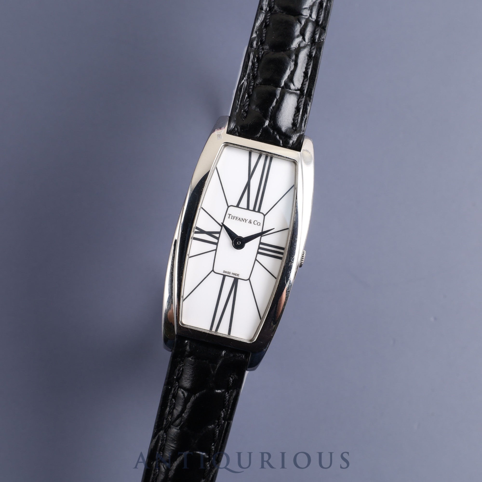 ティファニー ジェメア Z6401.10.10 クォーツ Cal.976.001 SS 革 純正尾錠(SS)ホワイトローマン文字盤 オーバーホール済み