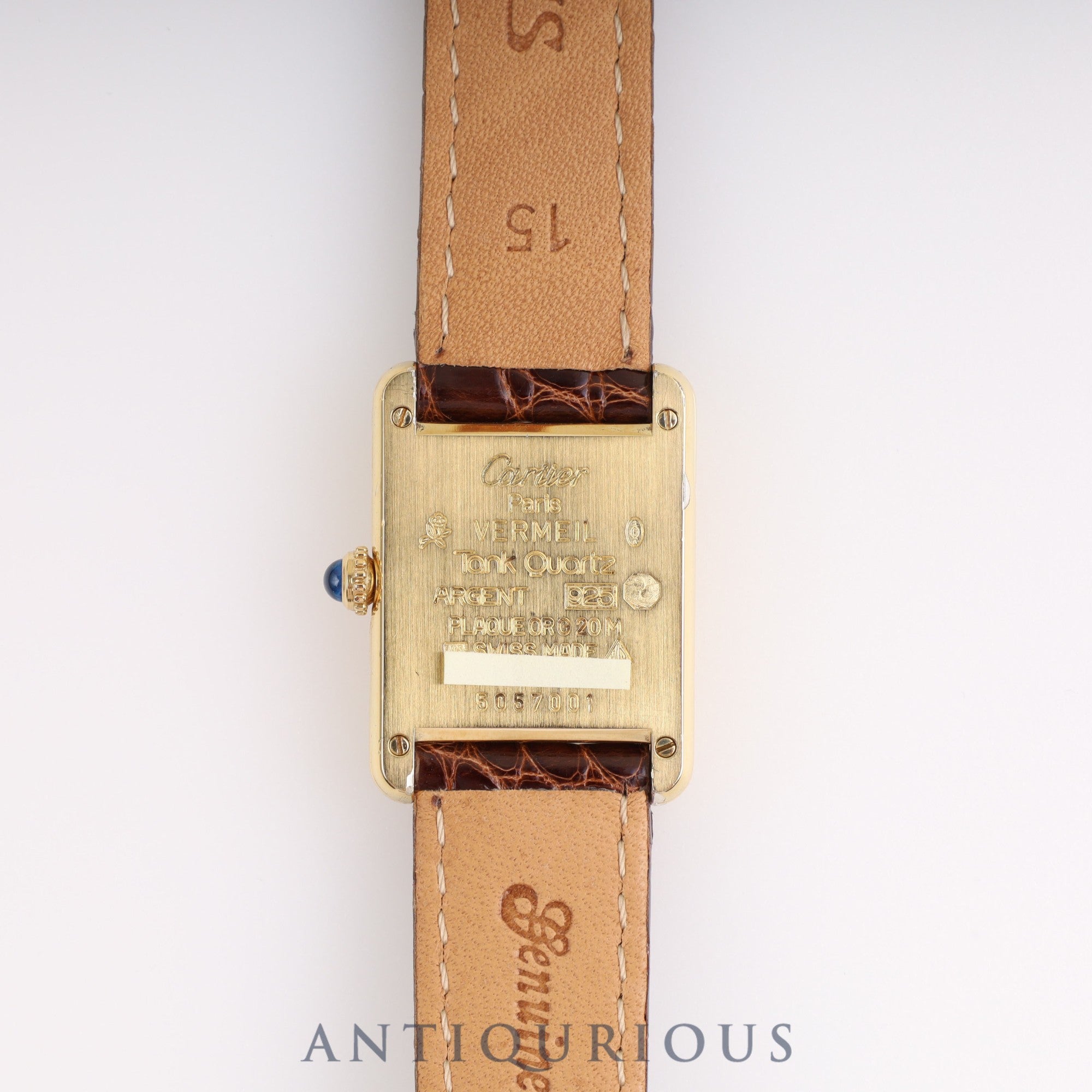 Cartier Must Tank SM QZ W1005554 / 5057001 SV925 Genuine Buckle (GP) Opalan Dial Cartier Boutique Complete Service