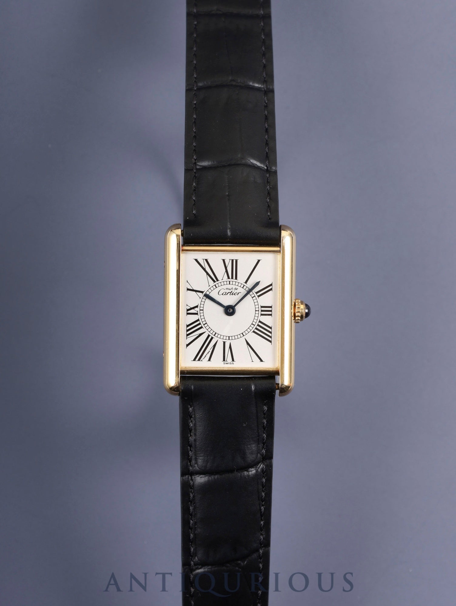 カルティエ マストタンク LM 590005 クォーツ Cal.690 SV925 革 純正Dバックル(GP) オパラン文字盤 箱 冊子 保証書(1996年) オーバーホール済み