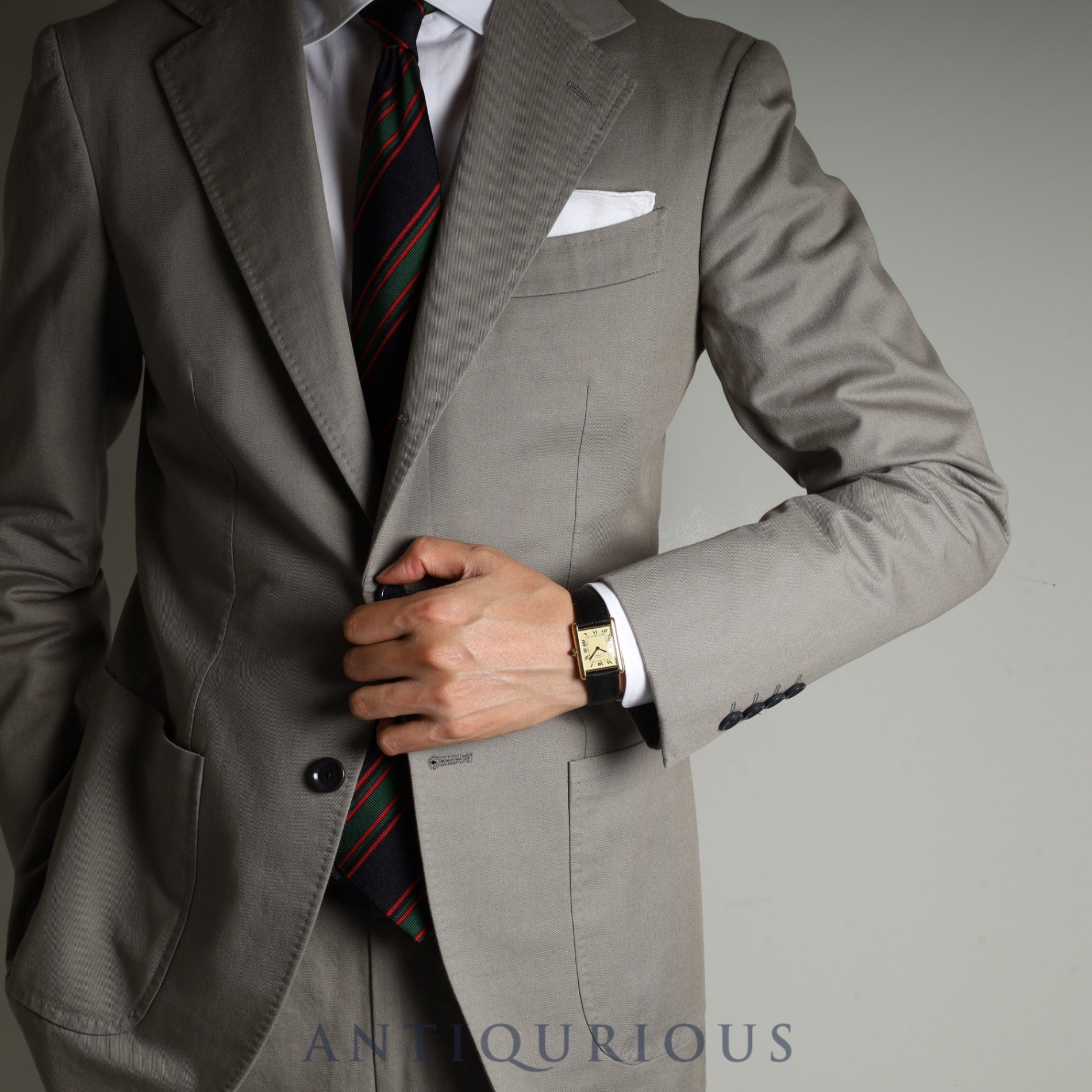 カルティエ マストタンク LM 手巻き Cal.78-1 SV925 革 純正Dバックル(GP)アイボリーローマン文字盤 オーバーホール済み