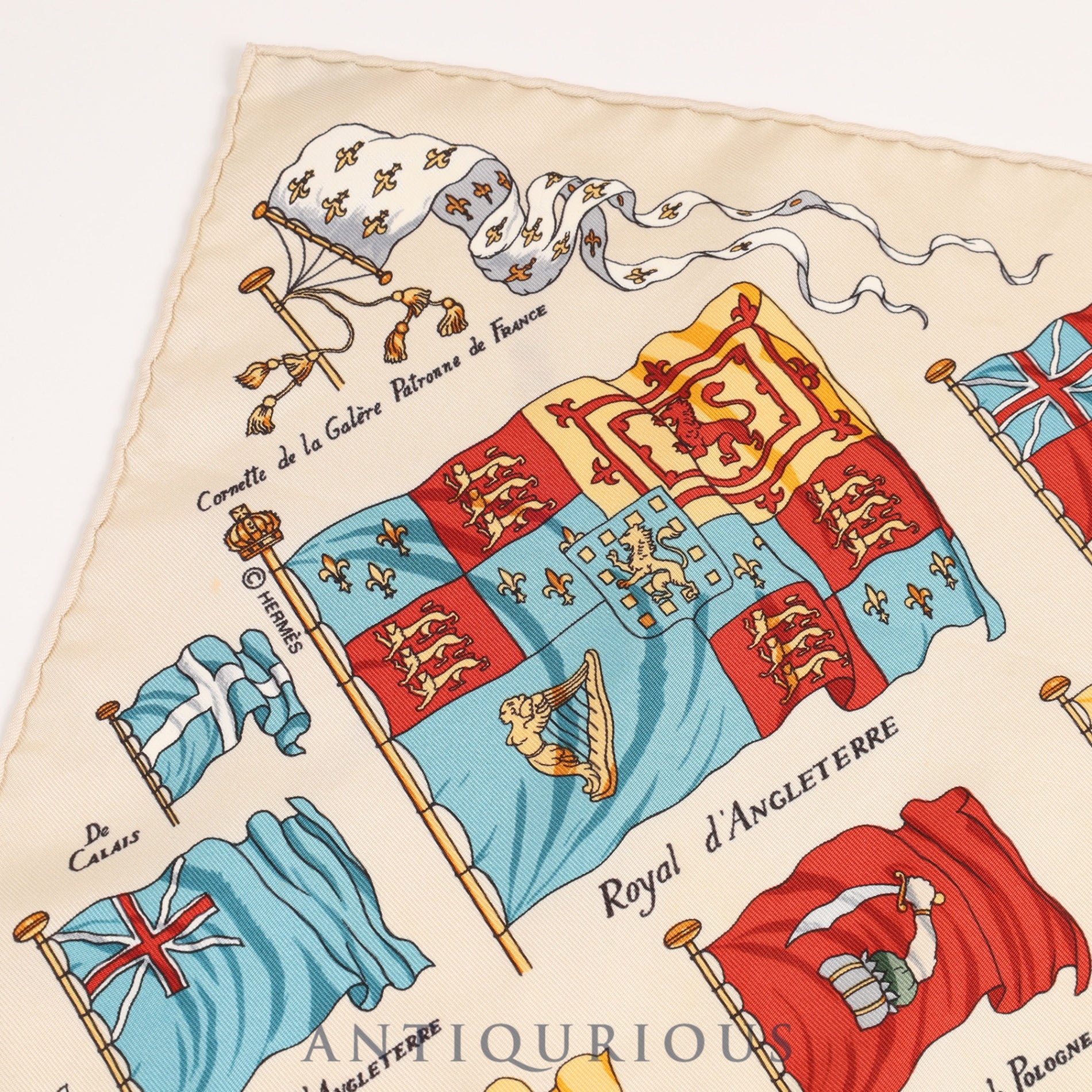 Hermes Scarf Carre 45 PAVOIS Ship's Flag SILK100%