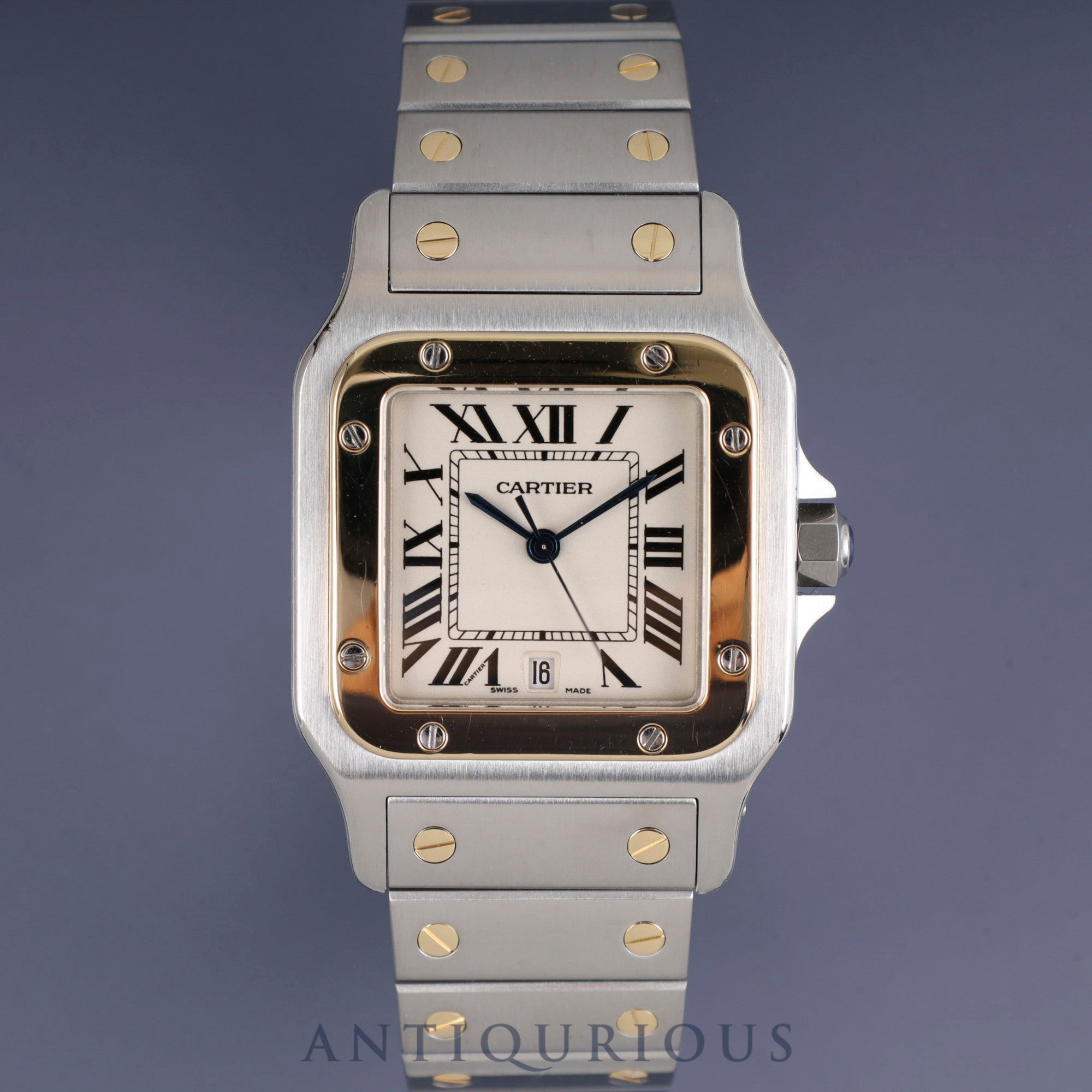 カルティエ サントス ガルベ LM W20011C4 / 1566 クォーツ SS/YG SS/YG ホワイトローマン文字盤 カルティエブティックにてコンプリートサービス済み