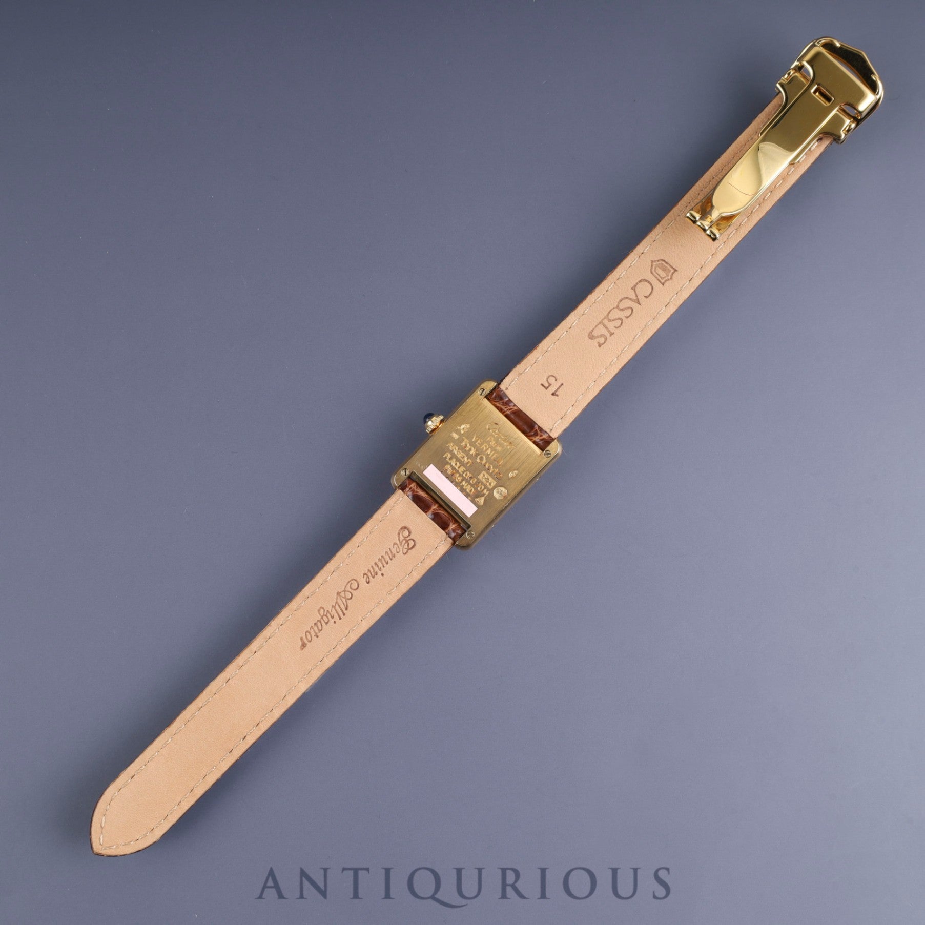 カルティエ マストタンク SM 5057001 Cal.90 SV925 革 純正Dバックル(GP)飛びアラビアCC文字盤 保証書(1995年)オーバーホール済み