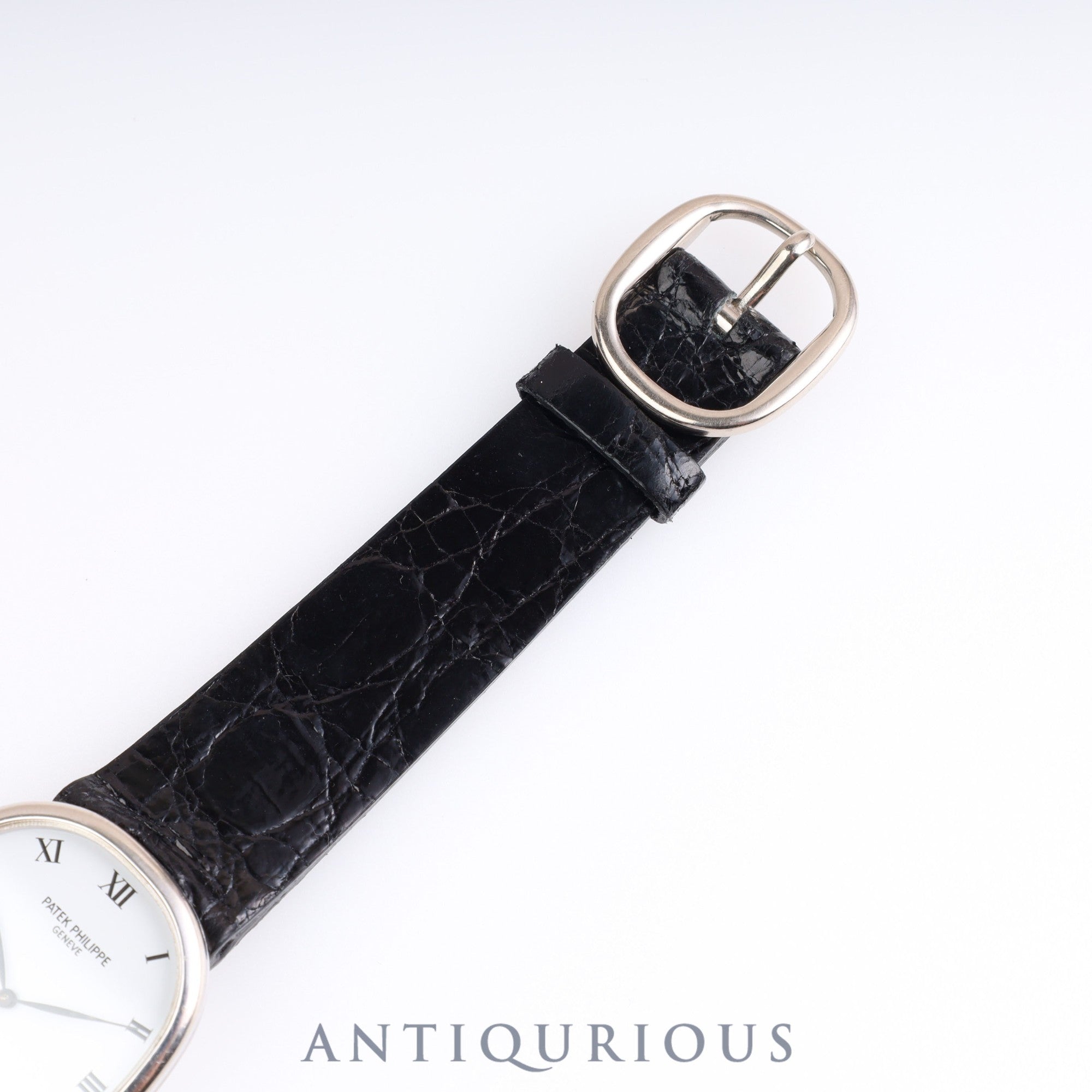 Patek Philippe Golden Ellipse 3948 Manual Winding Cal.215 WG Leather White Dial 1980s