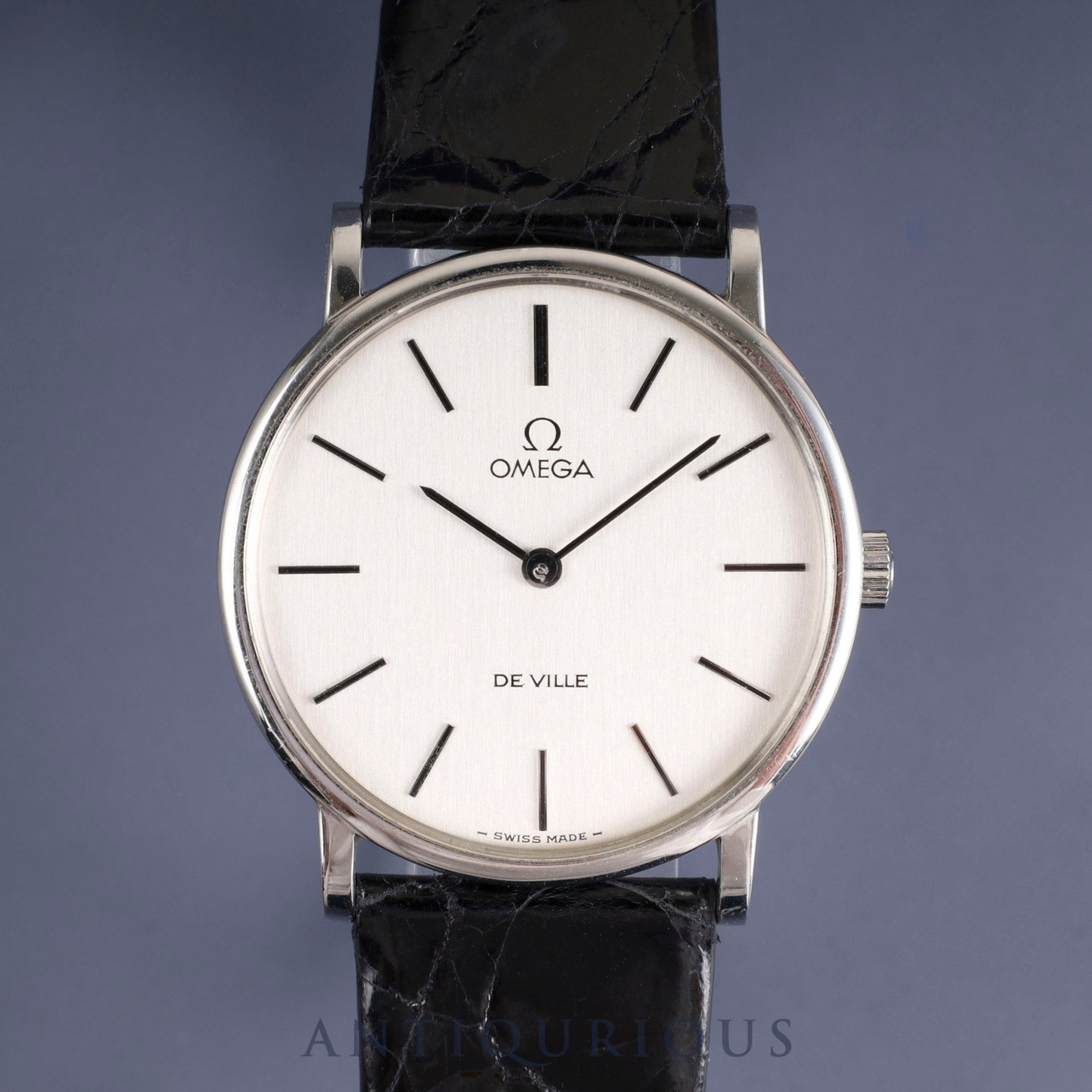 Omega De Ville 1110140 Manual winding Cal.625 SS Leather Aftermarket buckle (SS) Silver dial Genuine buckle belt Overhauled