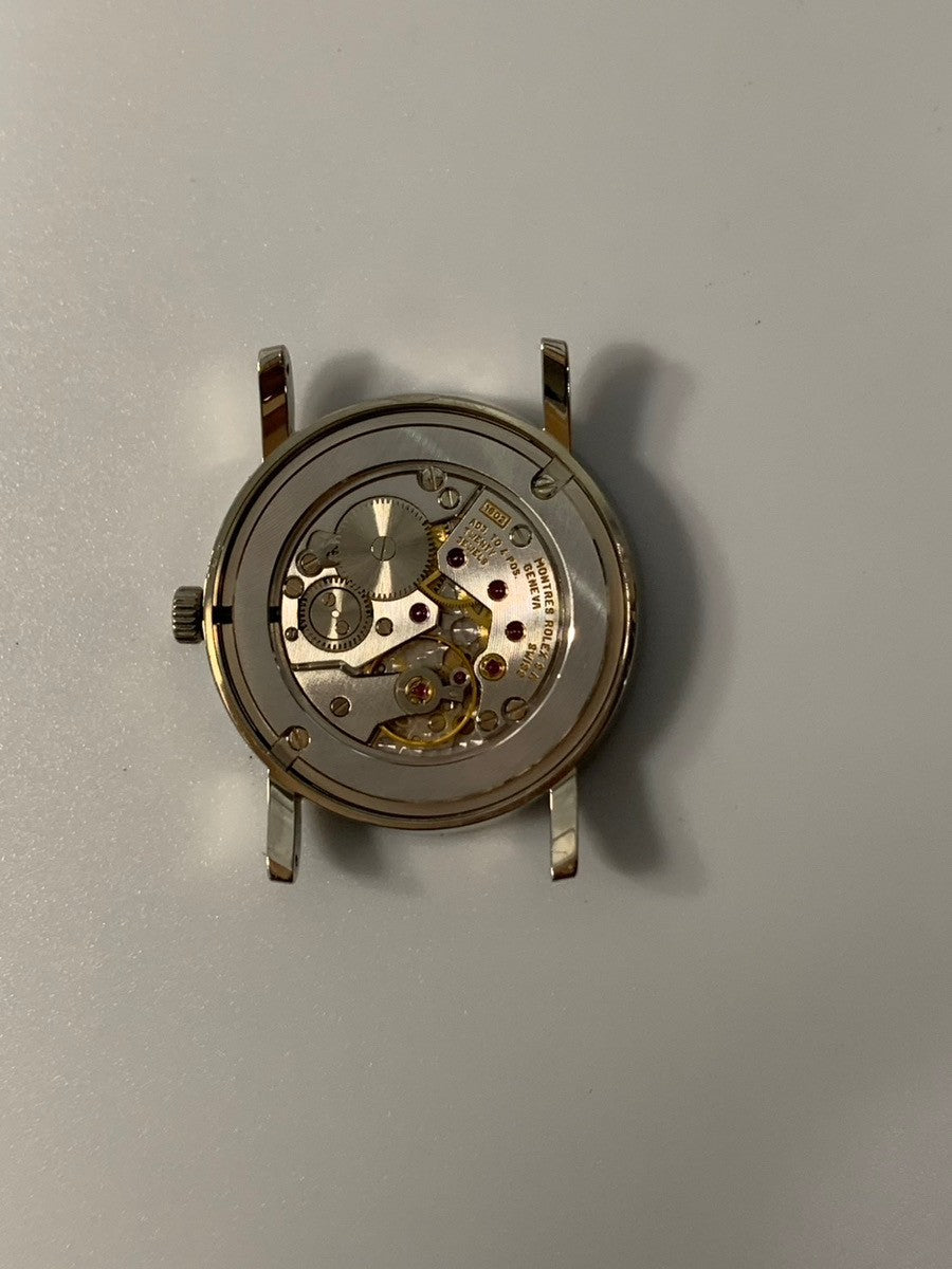 Rolex Cellini 5115 Manual Winding Caliber 1602 750 Leather Strap with Genuine Buckle (750) Black Dial A Series (1998-1999) Overhauled